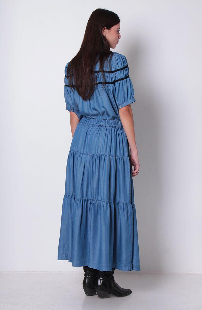 Falda Tencel Con Cortes Y Cintura Elasticada-3