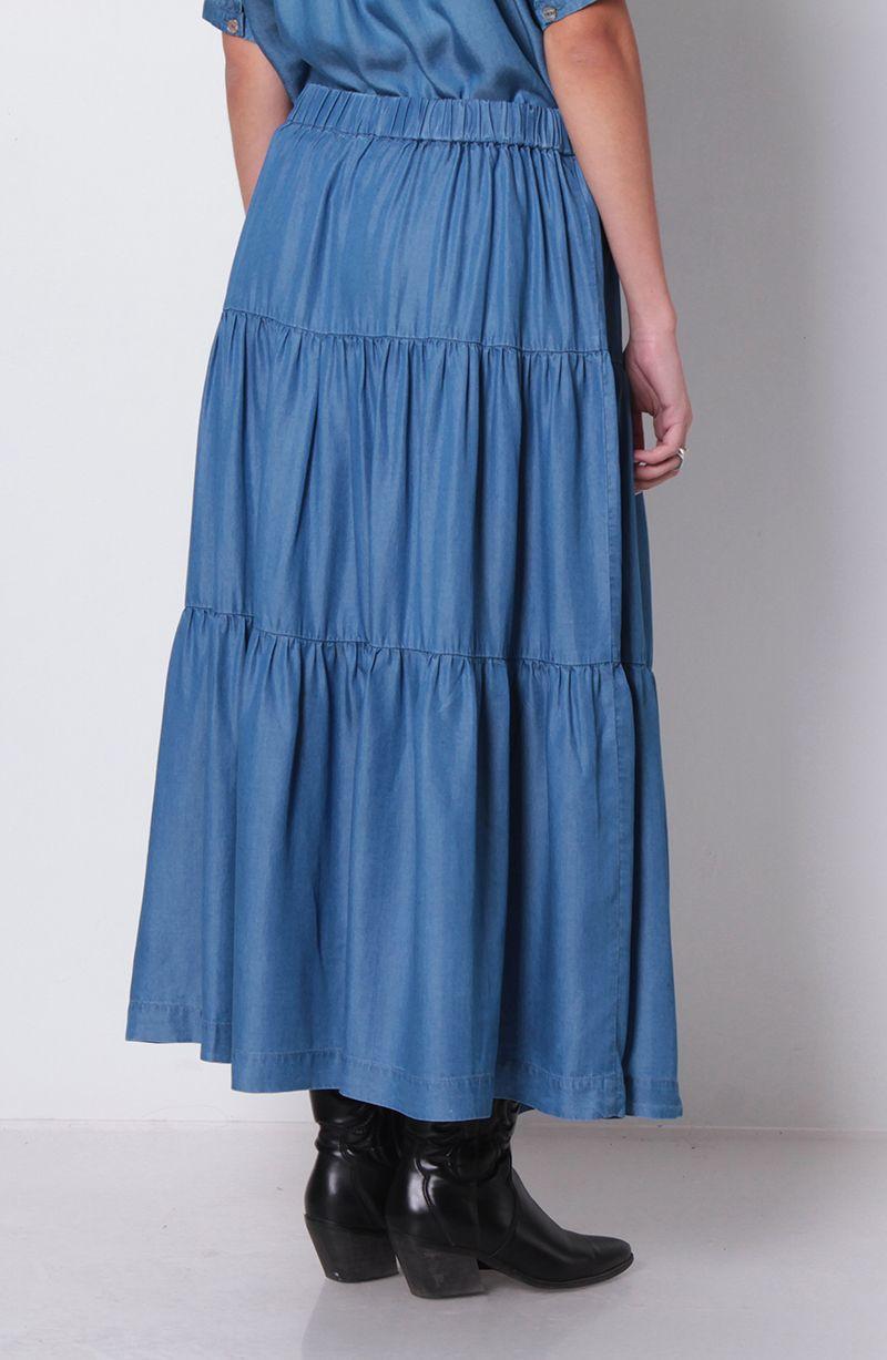 Falda Tencel Con Cortes Y Cintura Elasticada-6
