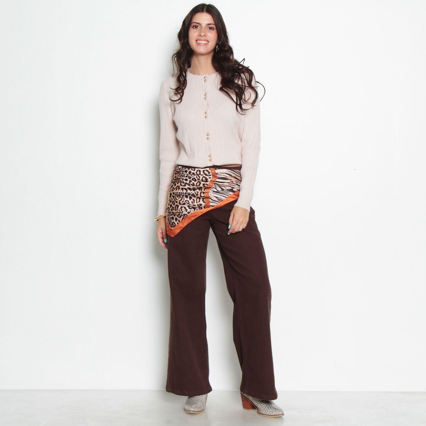 Jeans Wide Tiro Medio Pretina   Un Boton-2