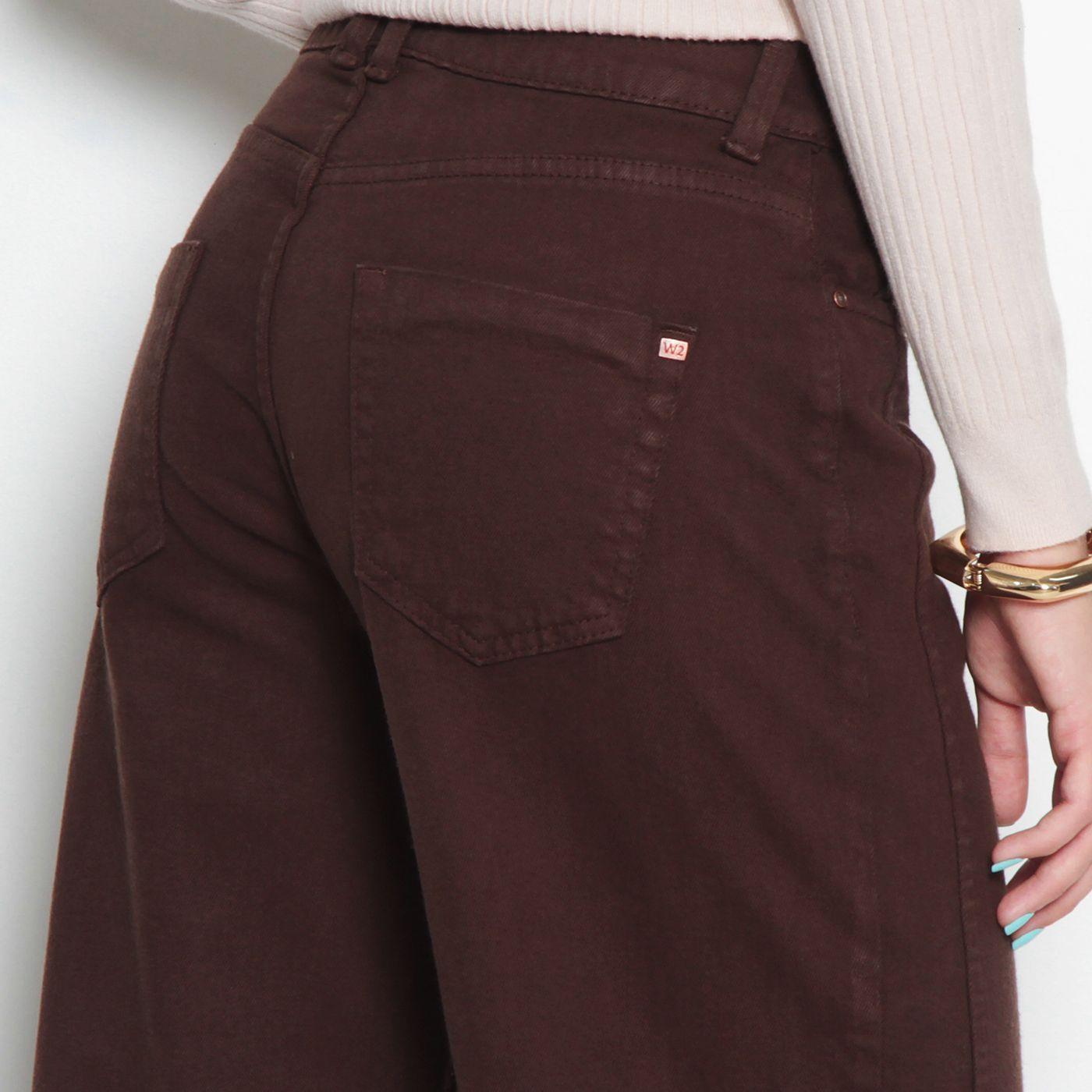 Jeans Wide Tiro Medio Pretina   Un Boton-3