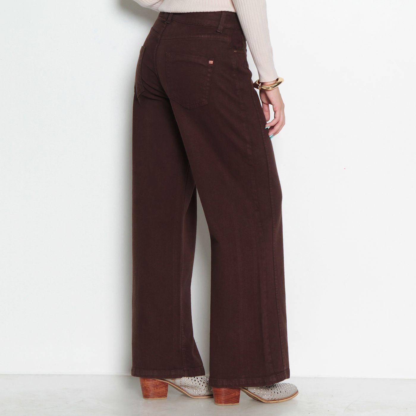 Jeans Wide Tiro Medio Pretina   Un Boton-4