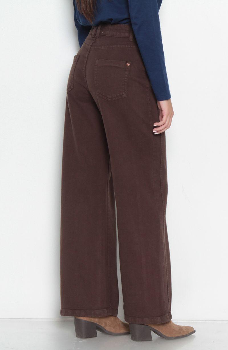 Jeans Wide Tiro Medio Pretina   Un Boton-5