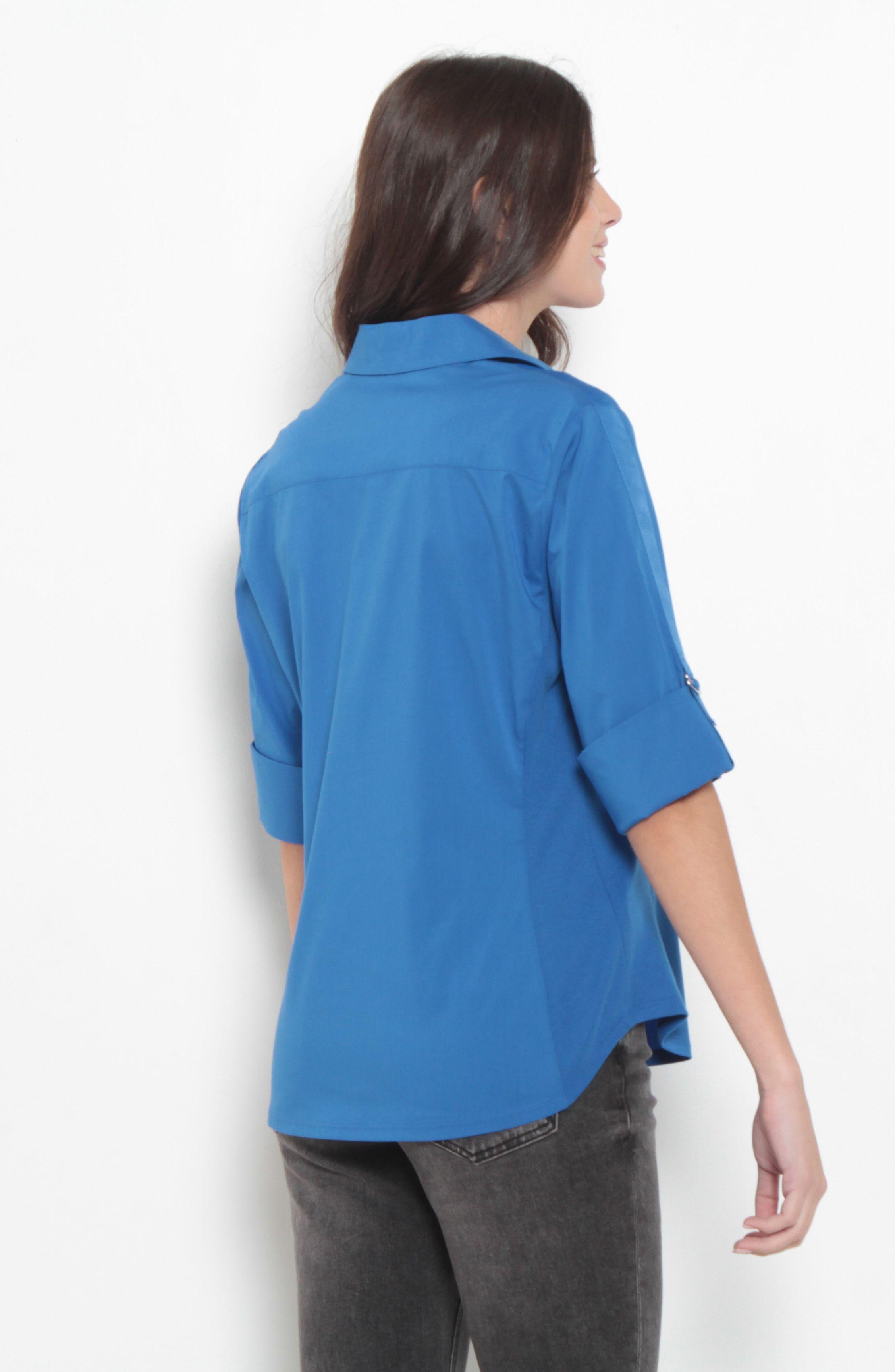 Blusa Manga 3/4 Escote V Con Bolsillos-2
