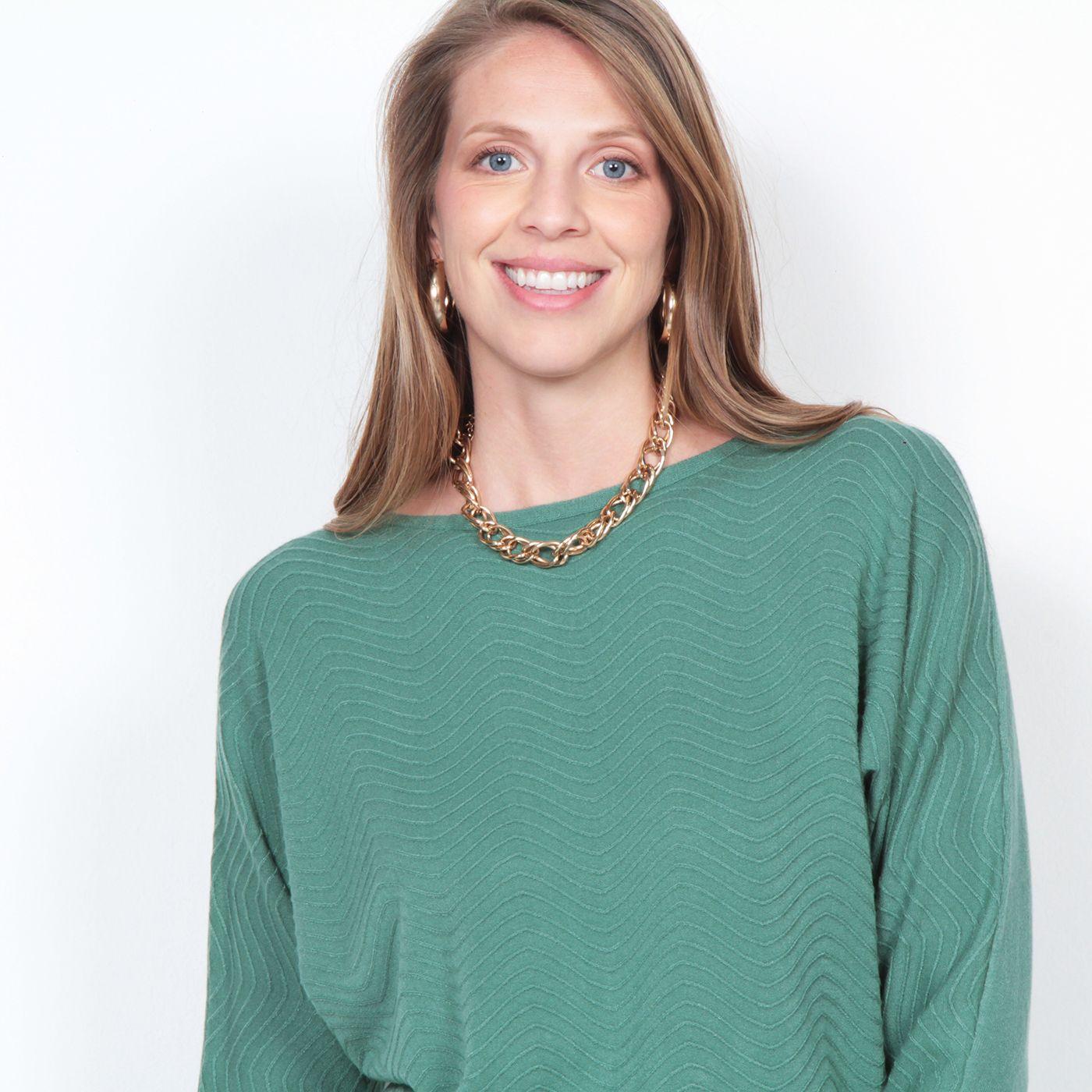 Sweater Manga Larga Solido Escote Bote-1