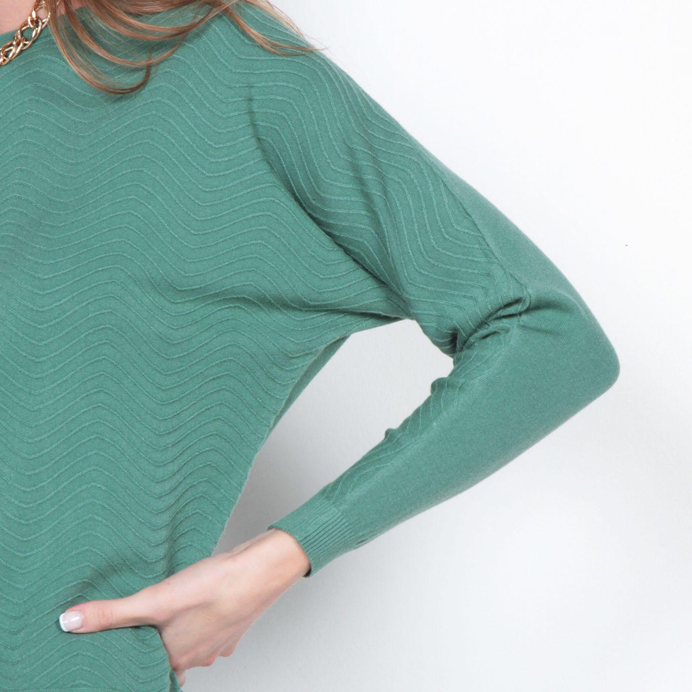 Sweater Manga Larga Solido Escote Bote-2