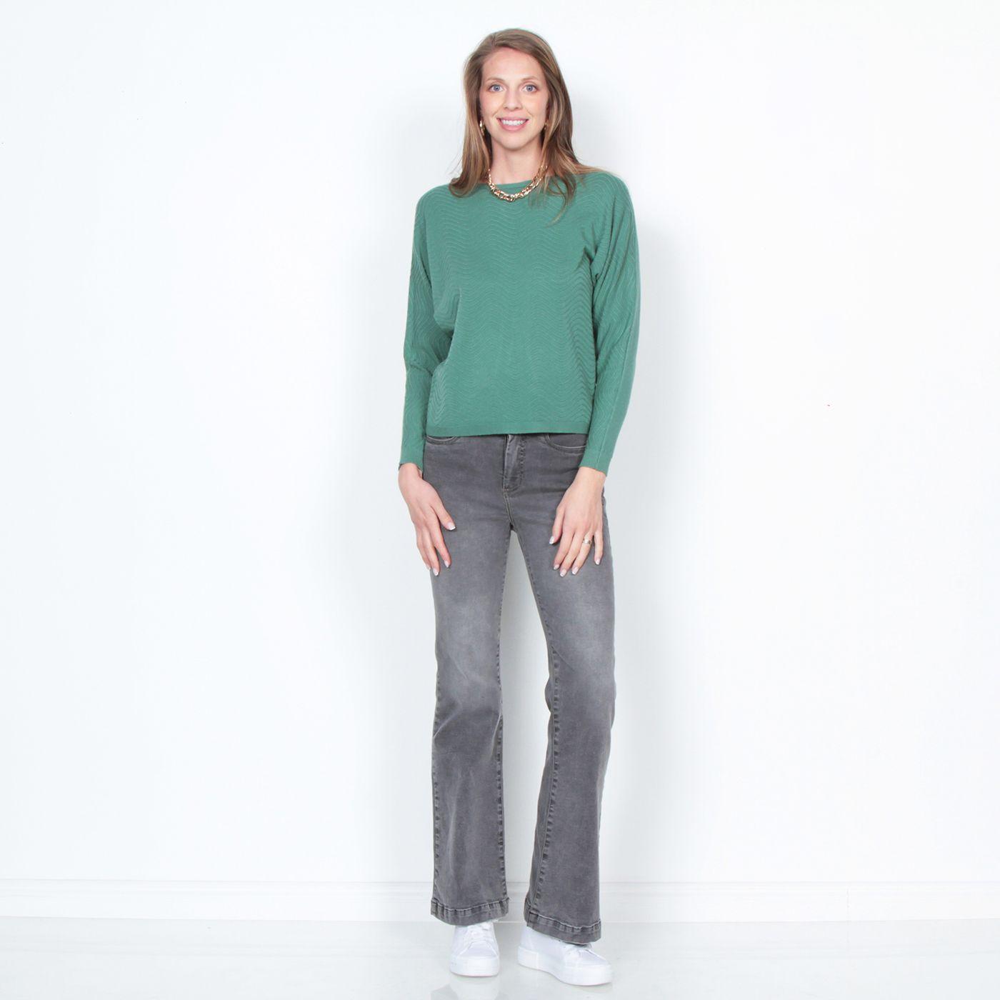 Sweater Manga Larga Solido Escote Bote-4