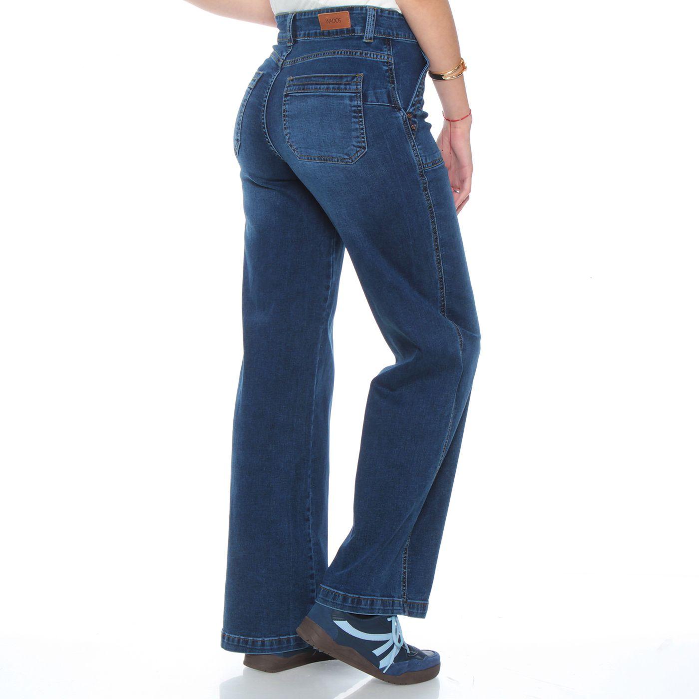 Jeans Cargo Recto Tiro Alto Push Up Pretina 1 Boton-1