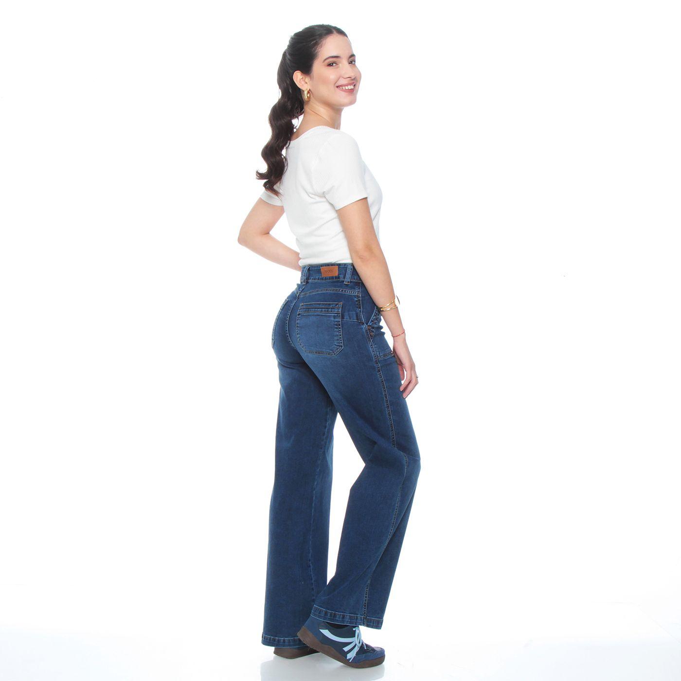 Jeans Cargo Recto Tiro Alto Push Up Pretina 1 Boton-6