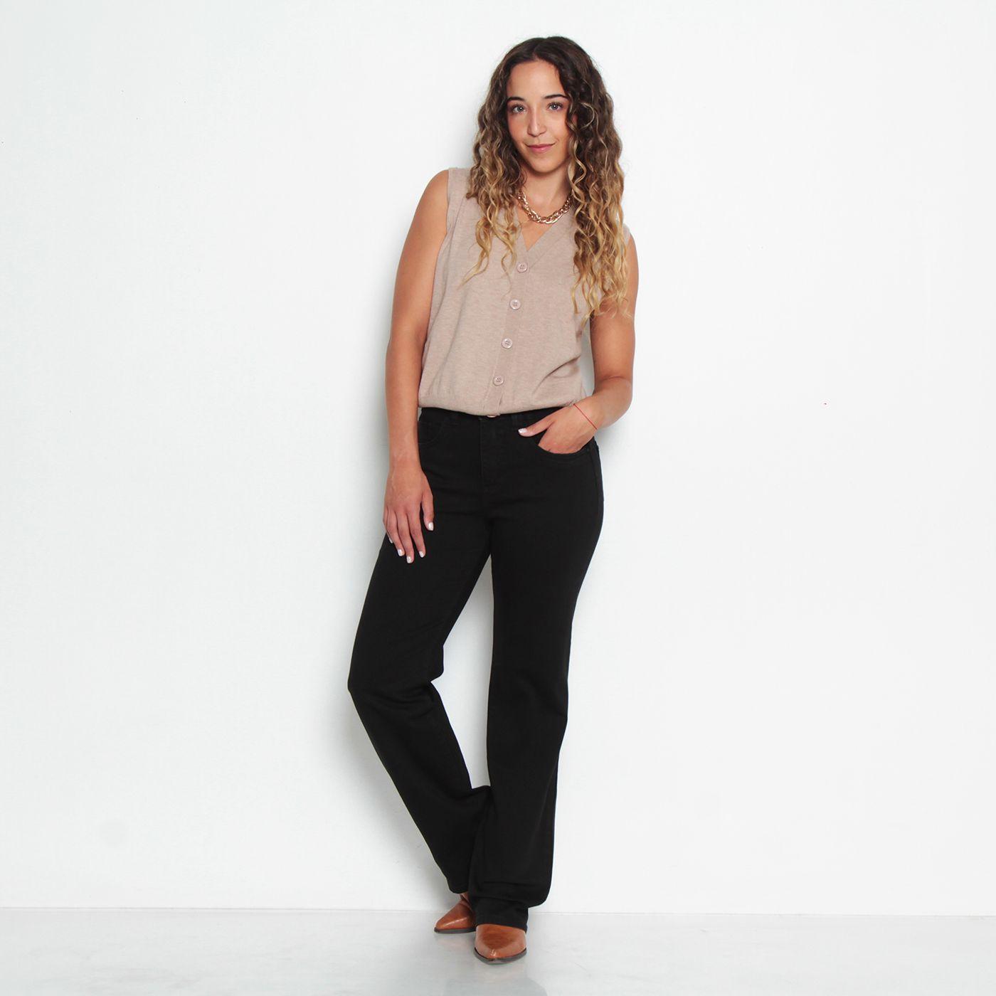 Jeans Recto Push In Push   Pretina Tiro Alto Un Boton-2