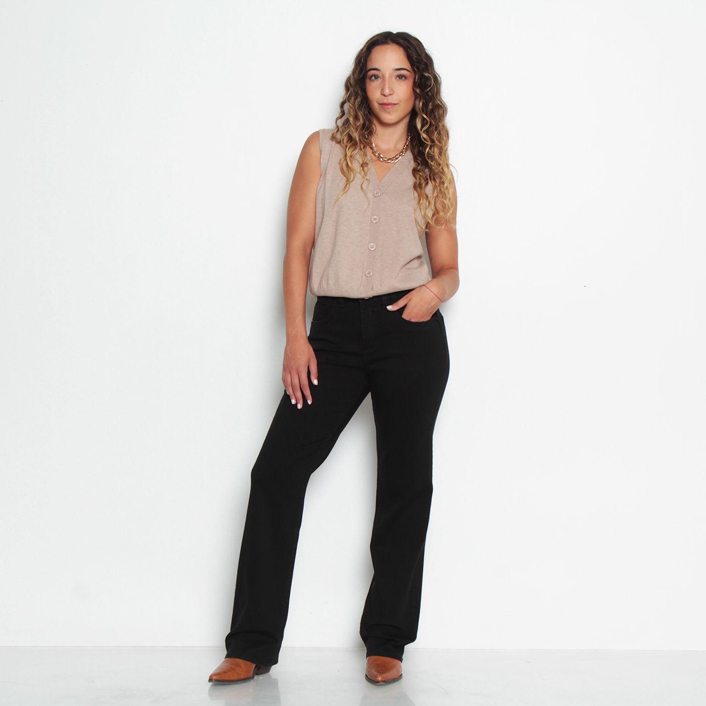 Jeans Recto Push In Push   Pretina Tiro Alto Un Boton-5