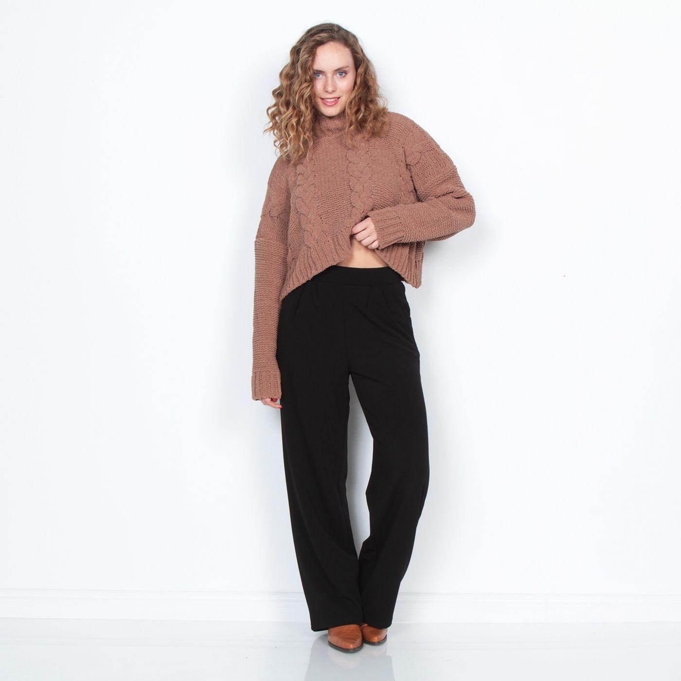 Pantalon Wados Wide Leg Tiro Alto Pretina Basica-0