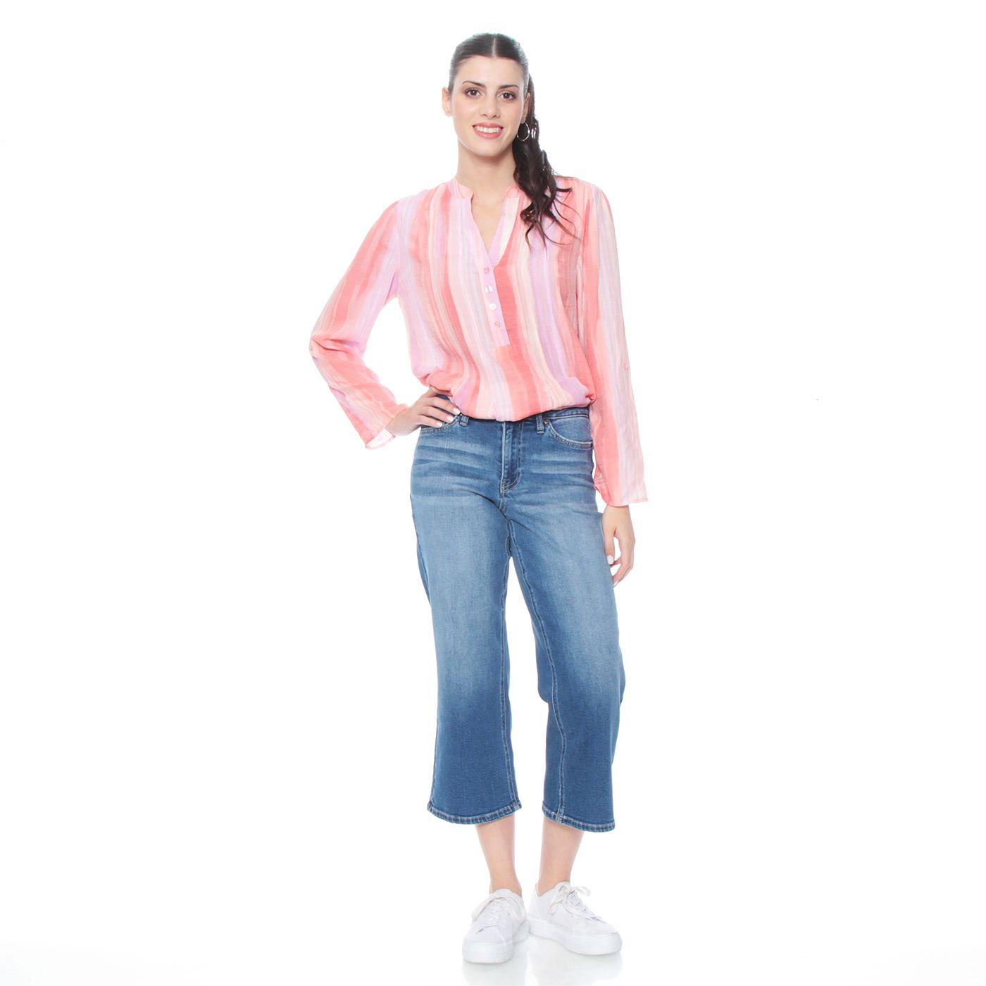 Blusa Manga Larga Listada Escote Mao-5