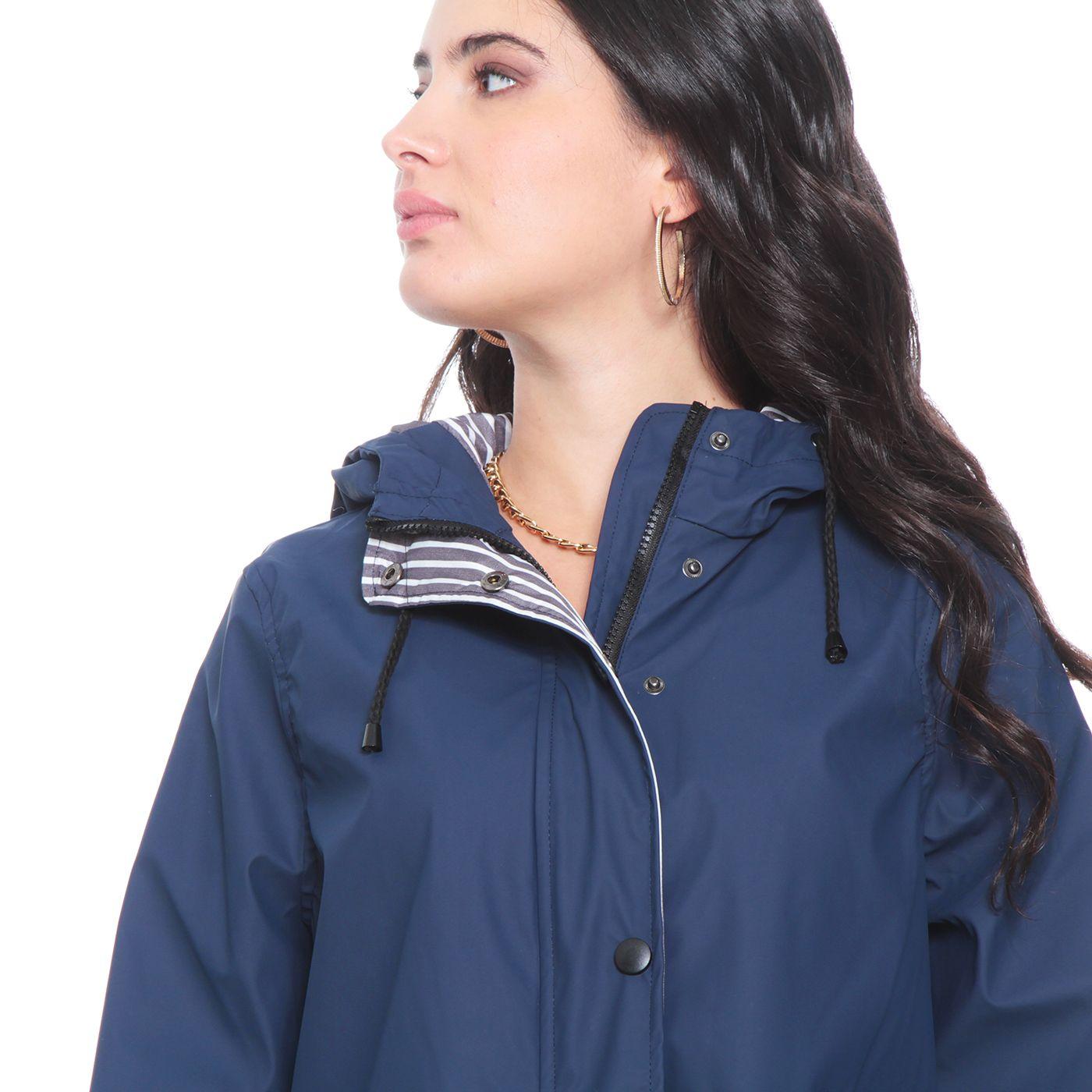 Chaqueta Impermeable Con Capucha Y Bolsillos-2