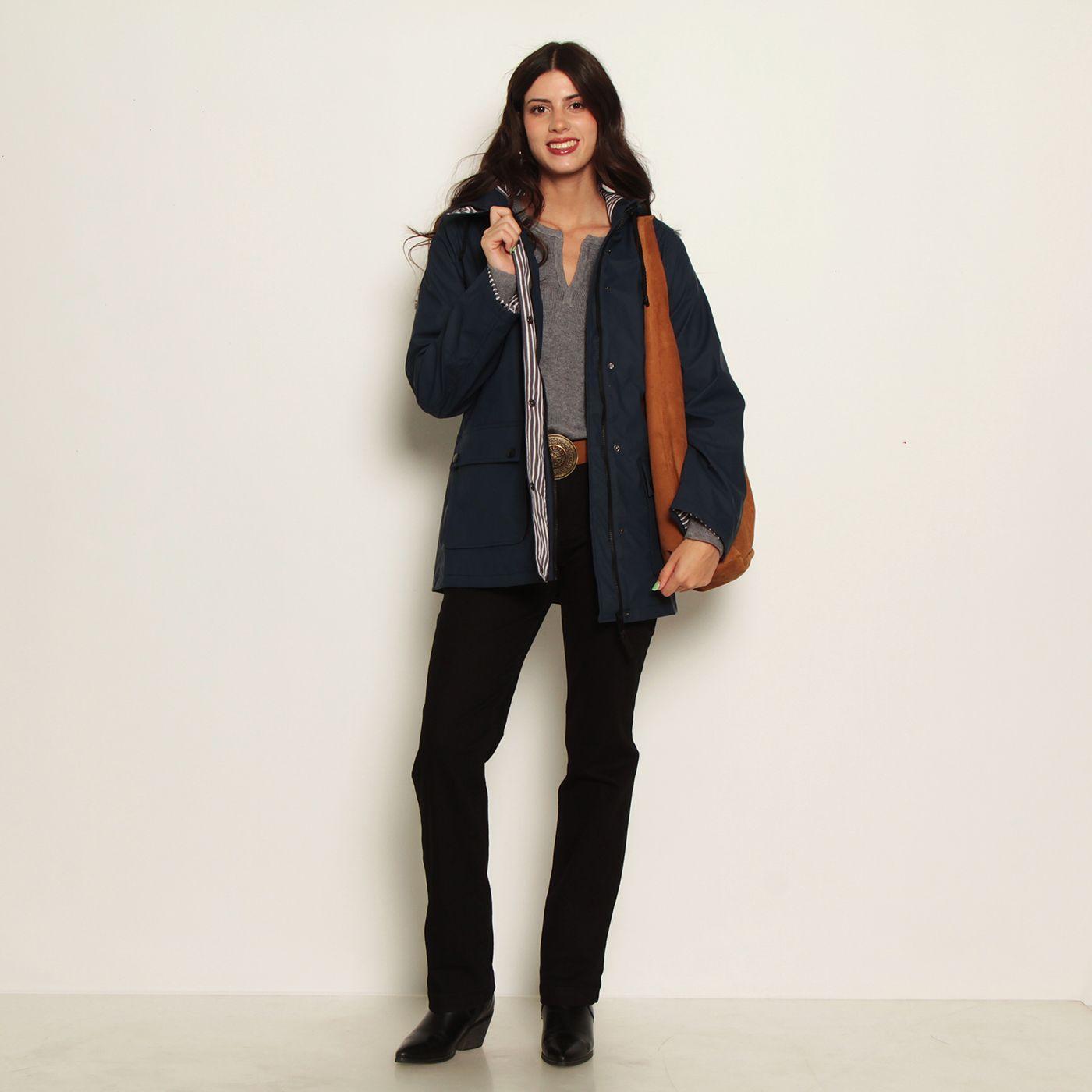 Chaqueta Impermeable Con Capucha Y Bolsillos-4