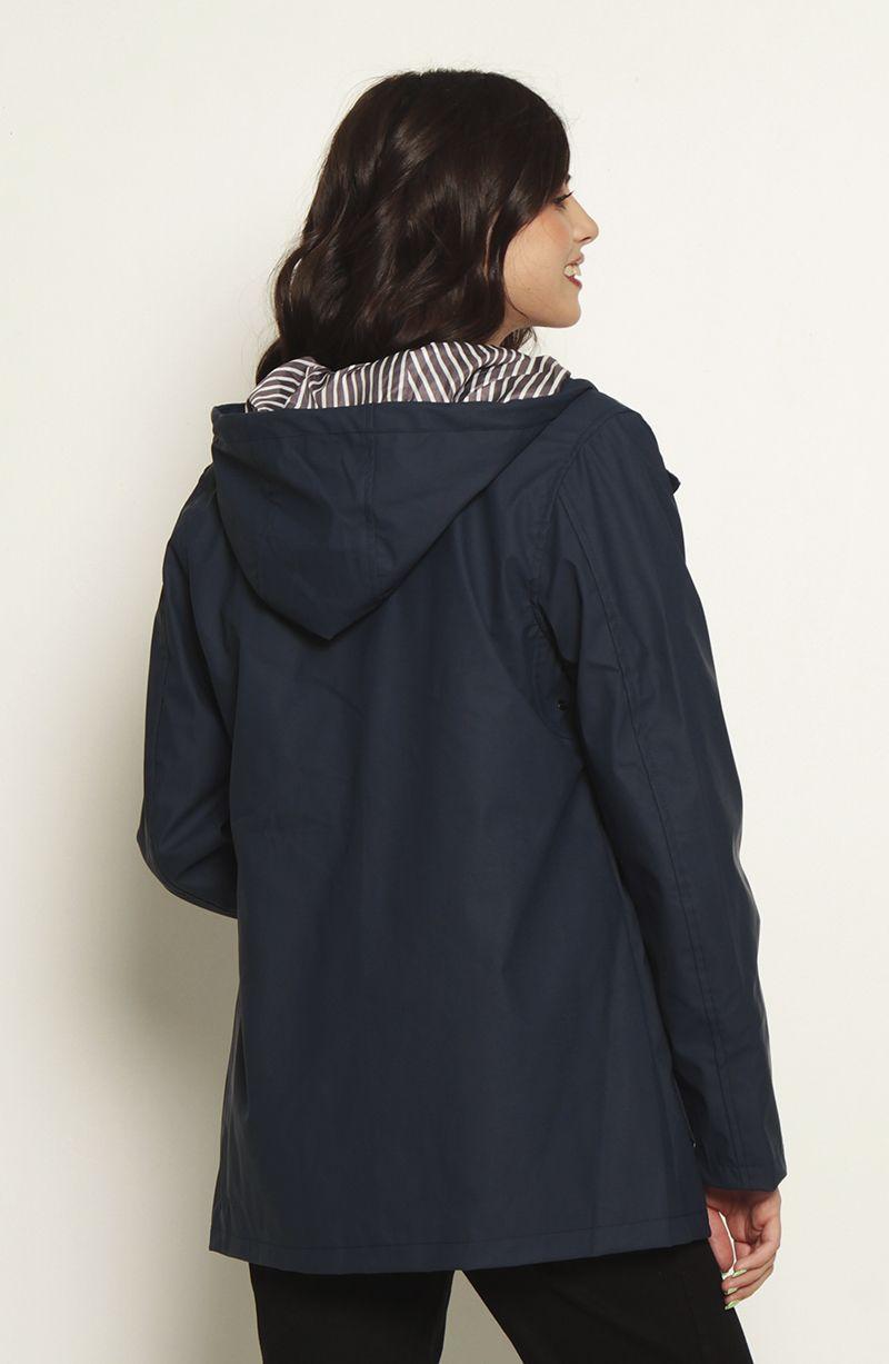 Chaqueta Impermeable Con Capucha Y Bolsillos-4