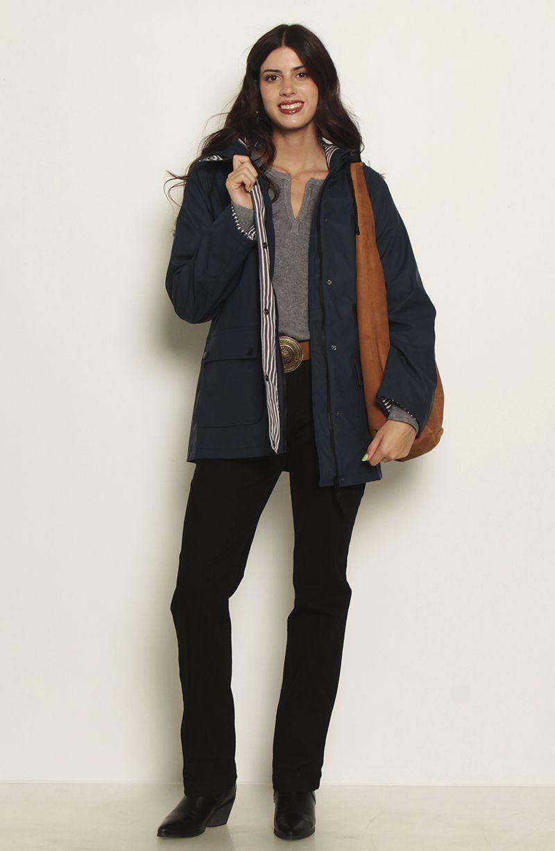 Chaqueta Impermeable Con Capucha Y Bolsillos-5