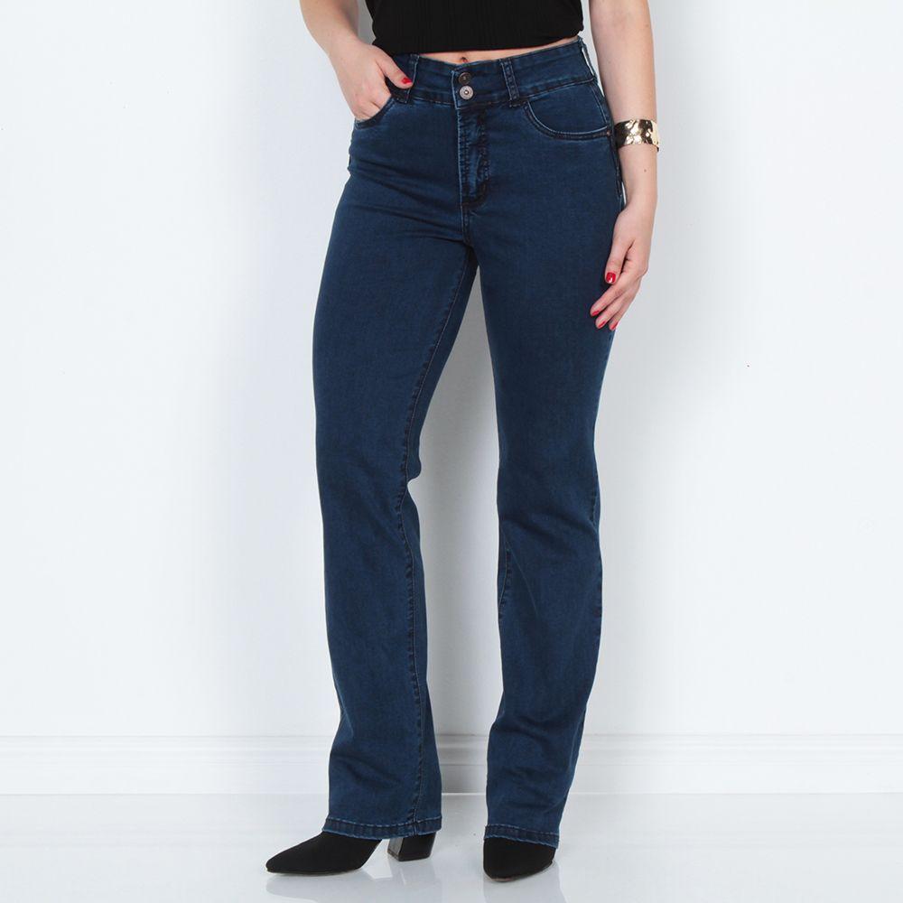 Jeans Slim Tiro Alto Push Up Pretina Media-0