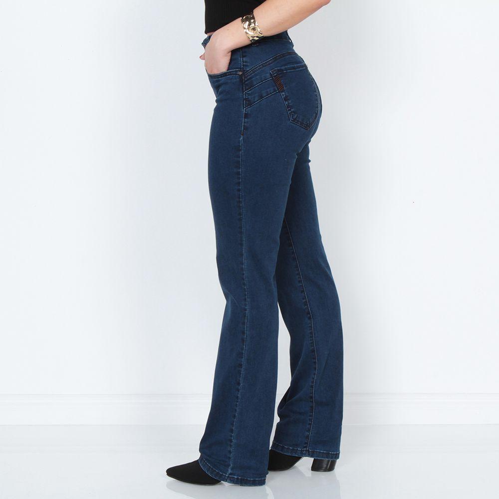 Jeans Slim Tiro Alto Push Up Pretina Media-2