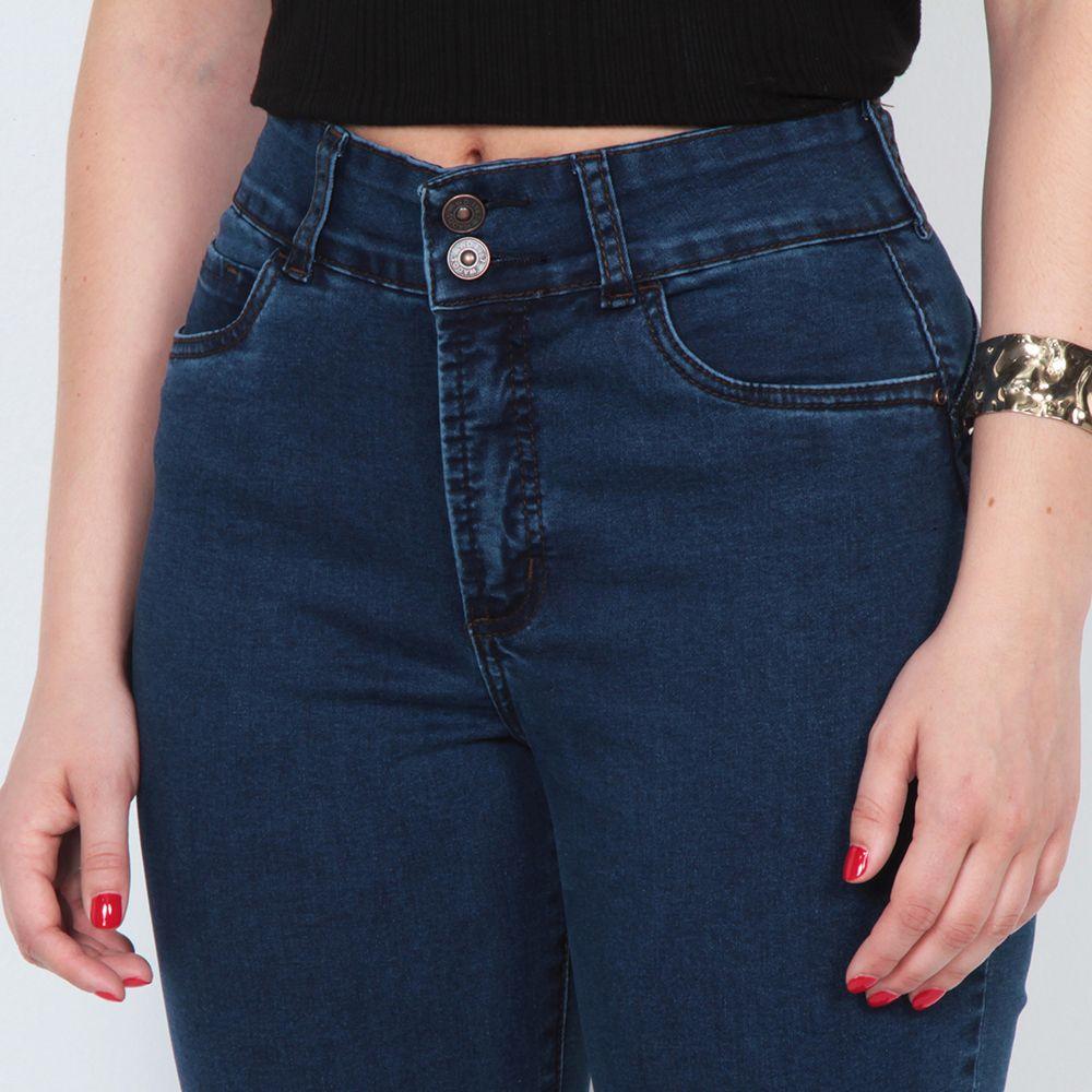 Jeans Slim Tiro Alto Push Up Pretina Media-3