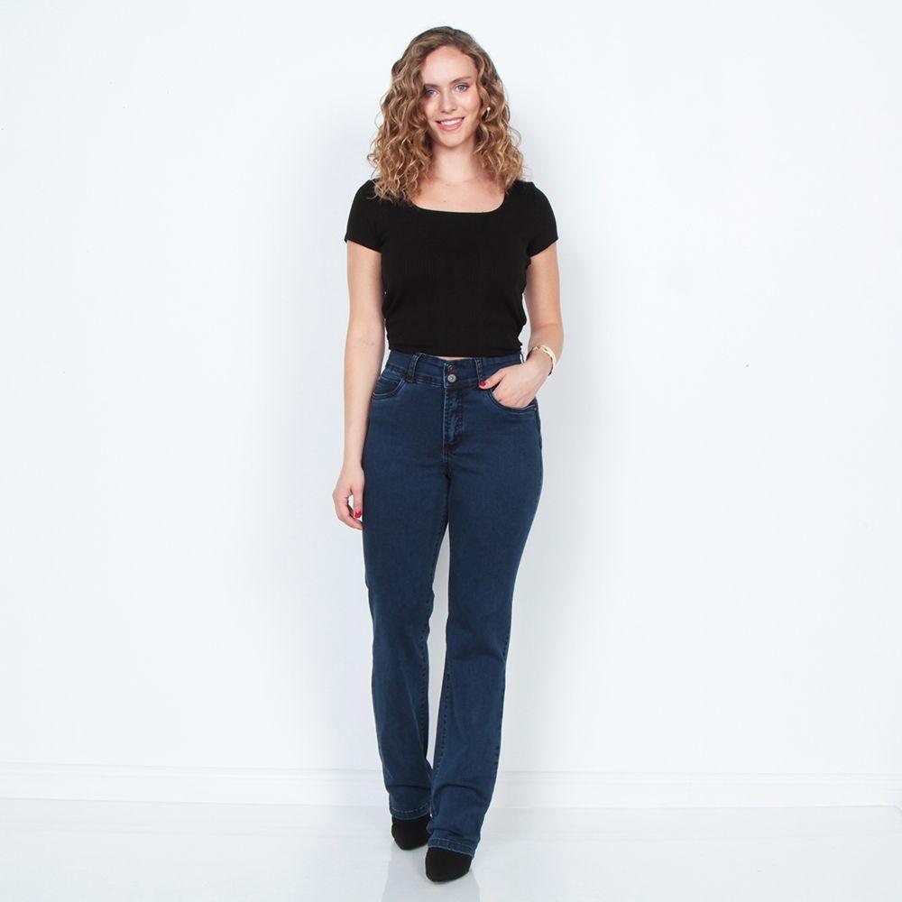 Jeans Slim Tiro Alto Push Up Pretina Media-4