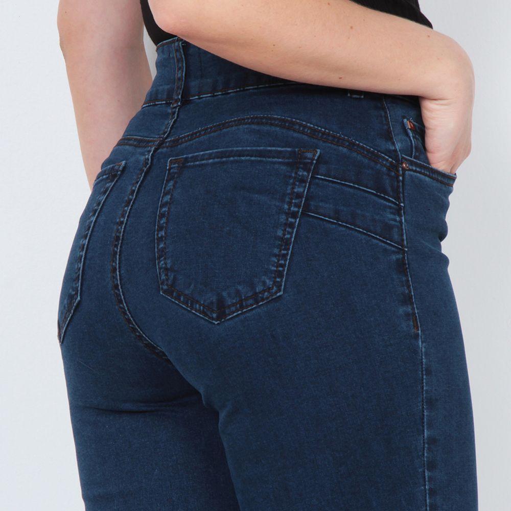 Jeans Slim Tiro Alto Push Up Pretina Media-6