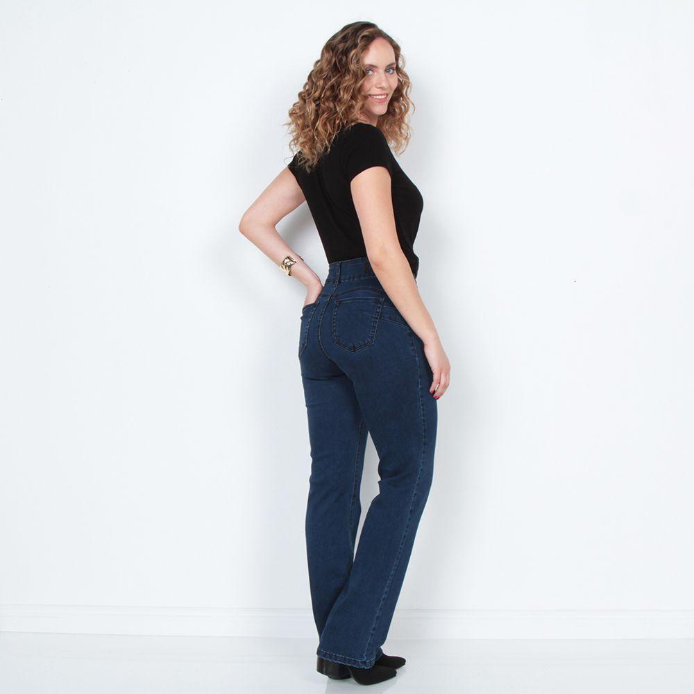 Jeans Slim Tiro Alto Push Up Pretina Media-7