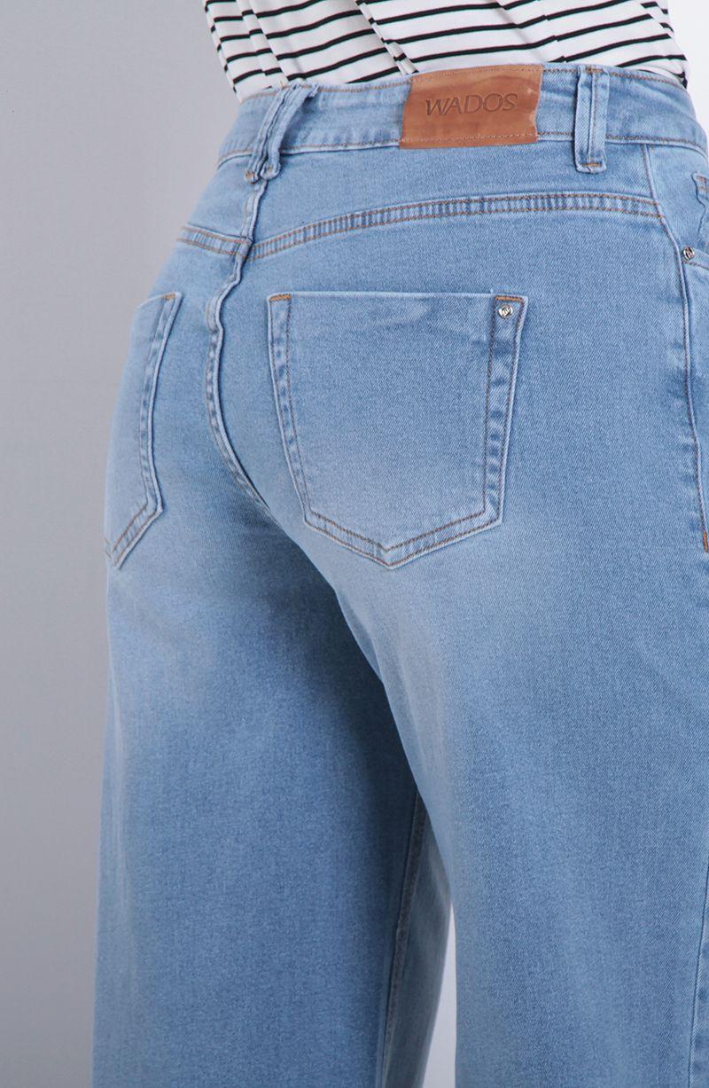 Jeans Wide Tiro Medio Pretina Basica Un Boton-2