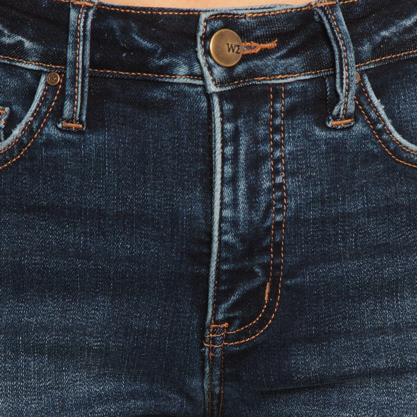 Jeans Flare Tiro Alto Pretina Basica 1  Boton-7