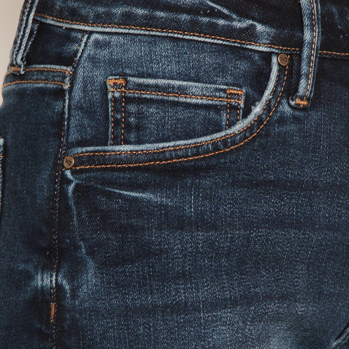 Jeans Flare Tiro Alto Pretina Basica 1  Boton-8