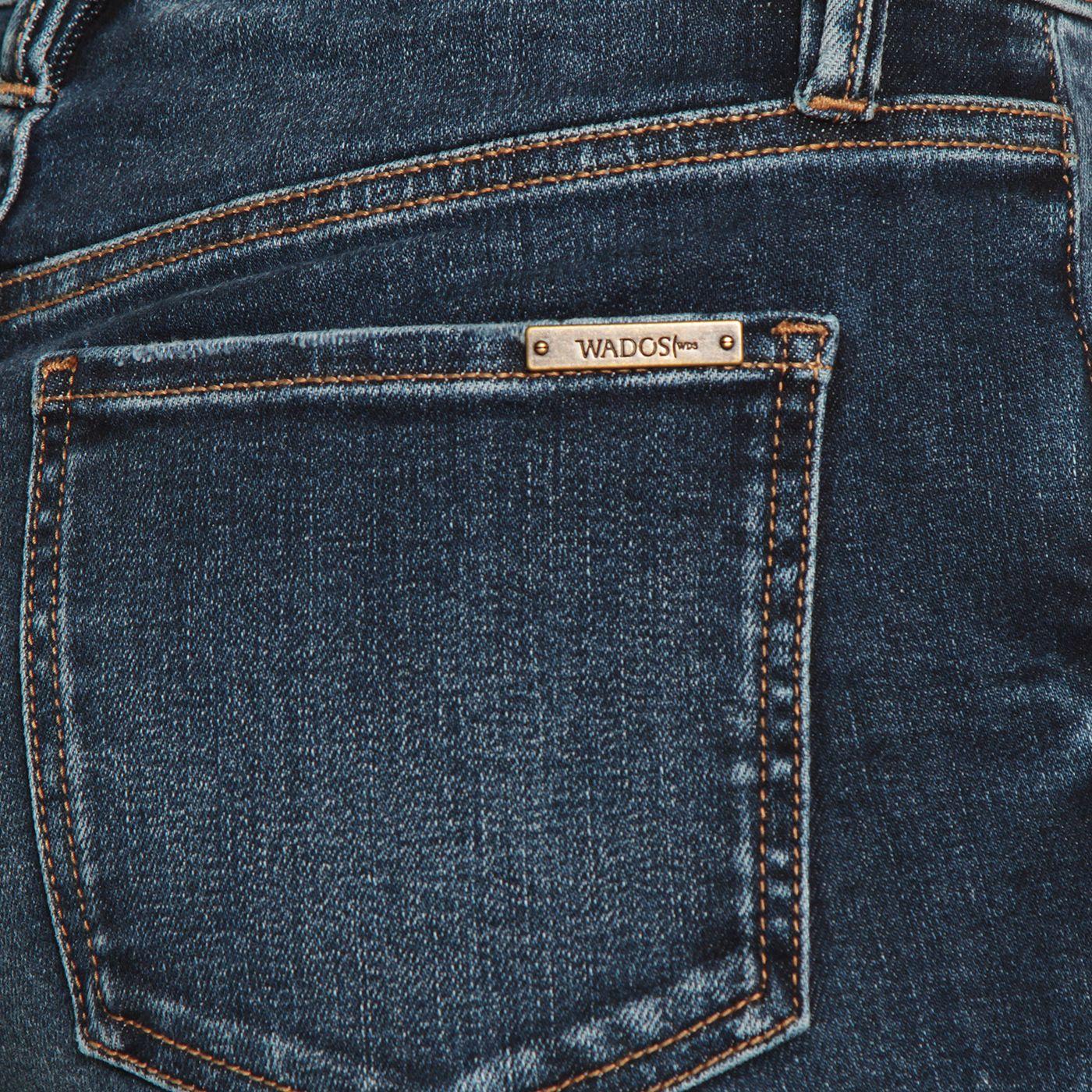 Jeans Flare Tiro Alto Pretina Basica 1  Boton-9