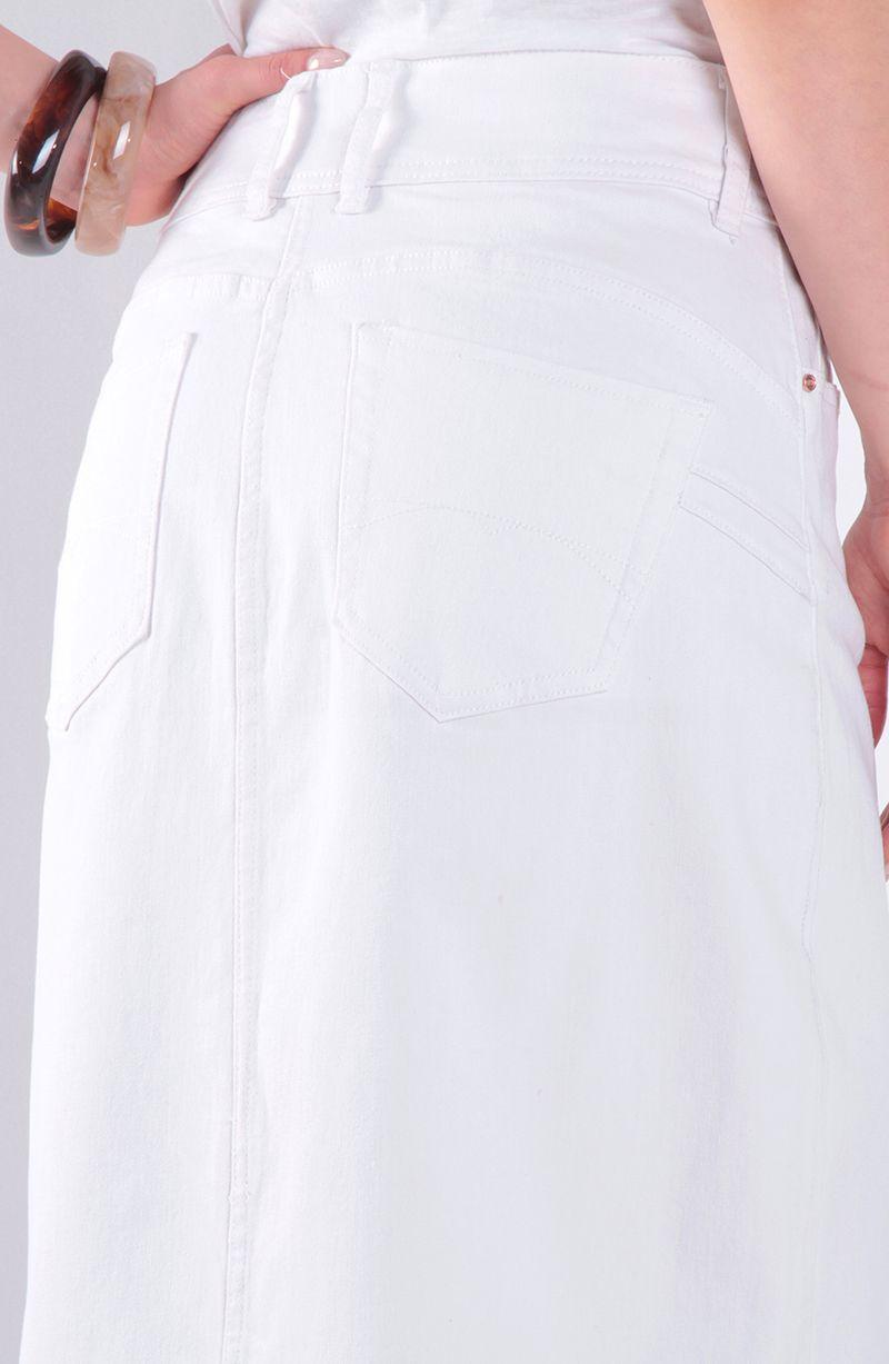 Falda Denim Pretina Basica 1 Boton Con Abertura En Delantero-5