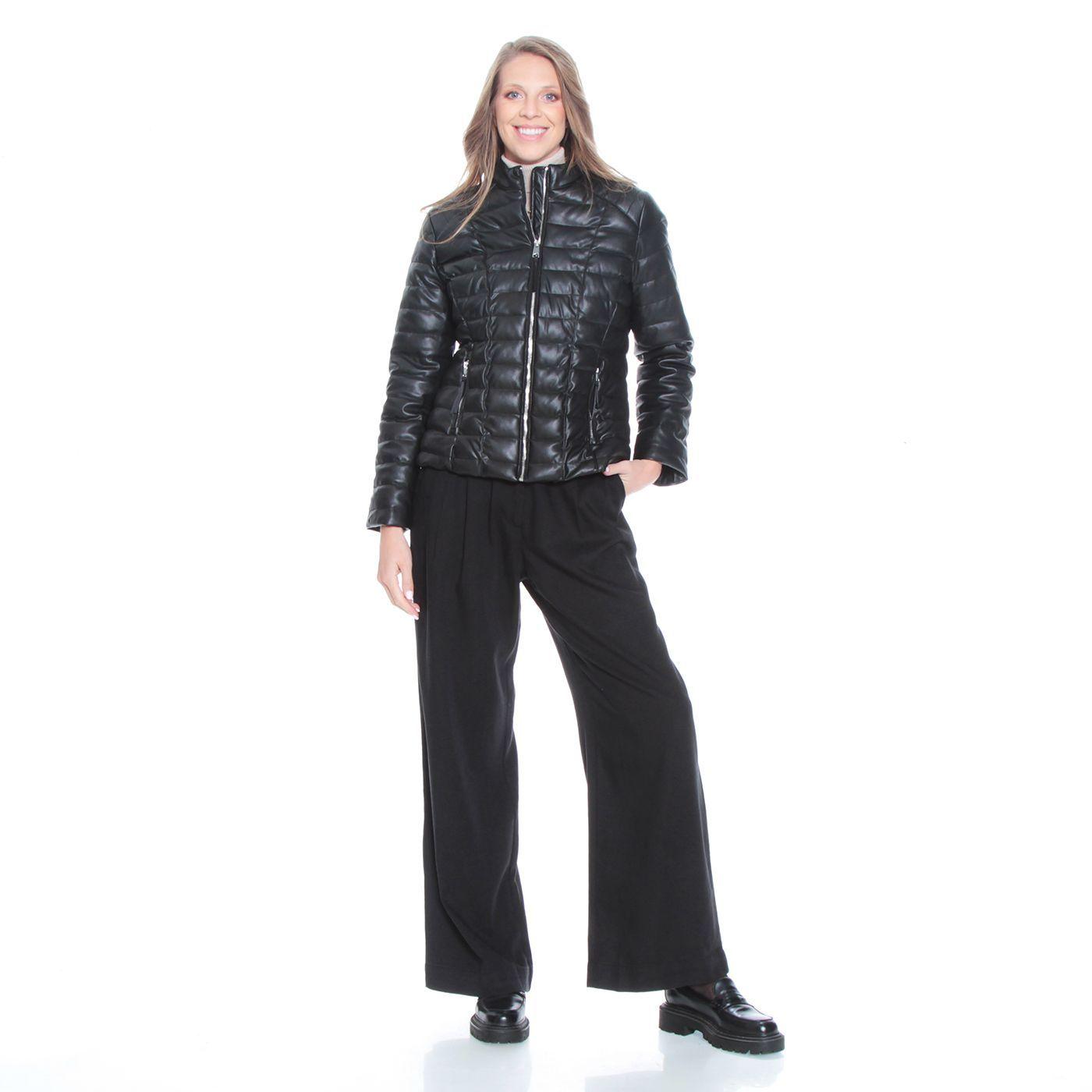 Chaqueta Manga Larga Cuero Ecologico Con Cuellomao-8