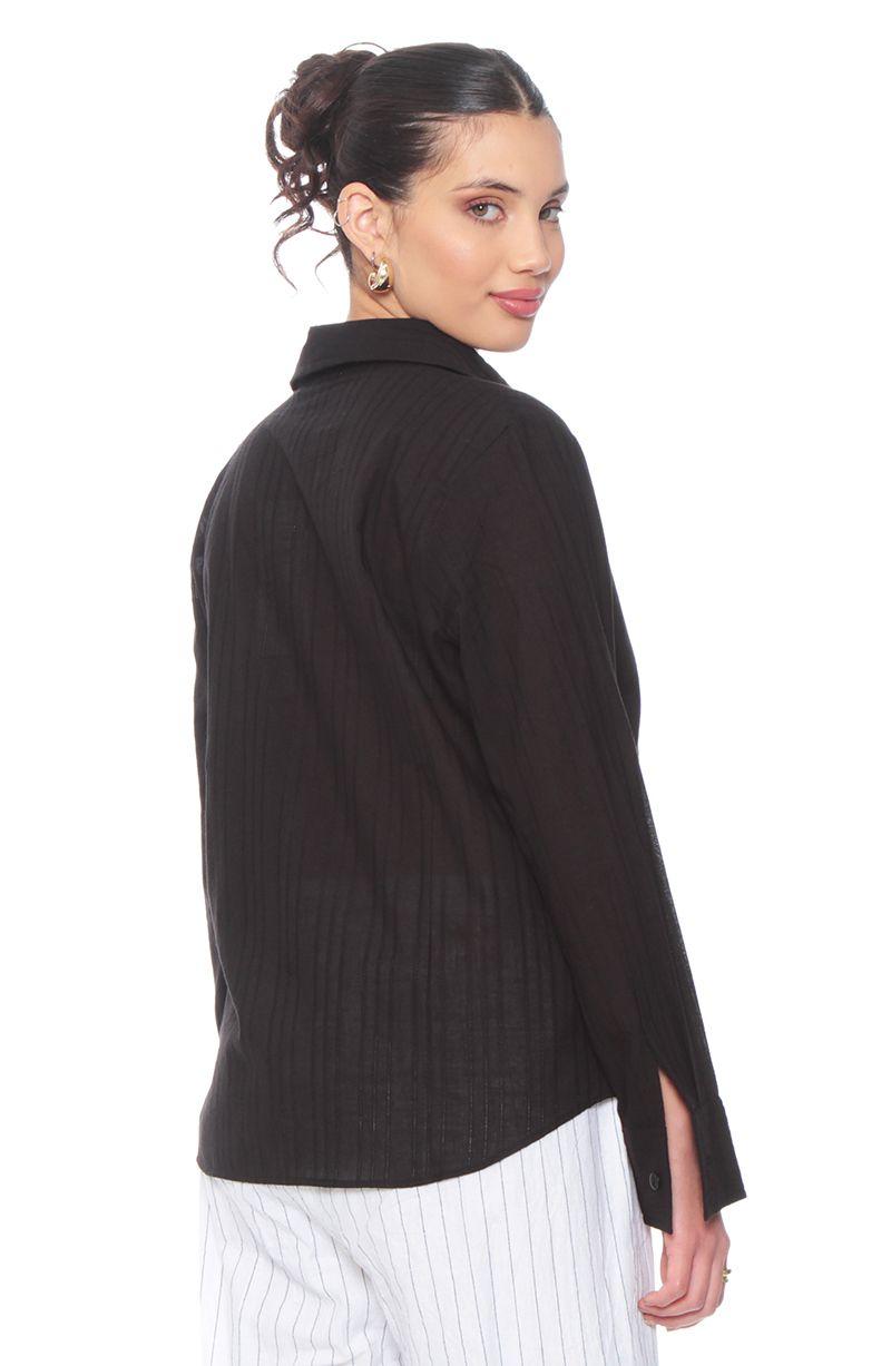 Blusa Brodery Manga Larga Abotonada En Delantero-6