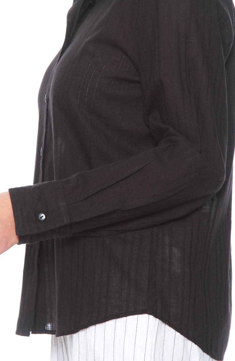 Blusa Brodery Manga Larga Abotonada En Delantero-3