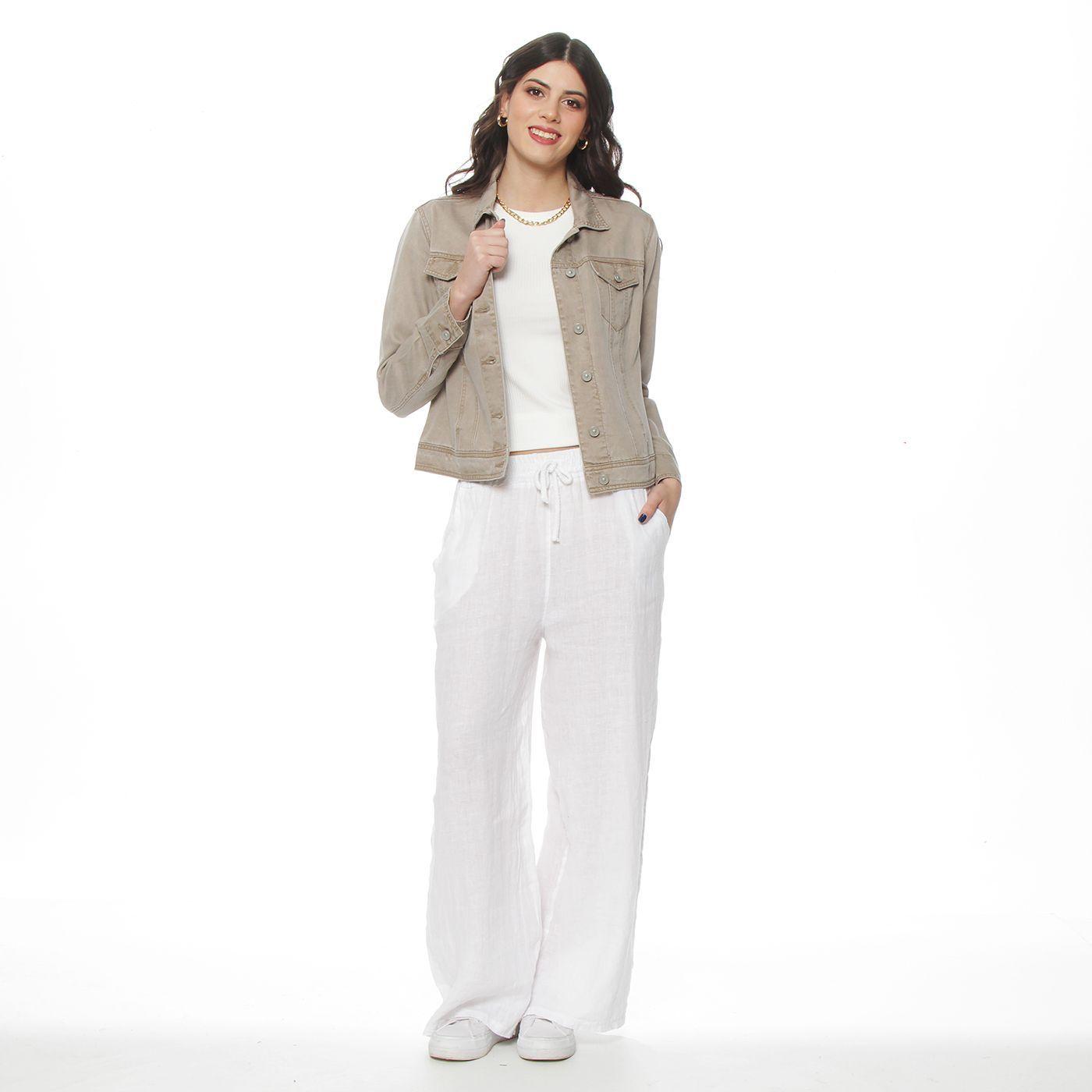 Chaqueta Manga Larga Lyocell Abotonado En Delantero Y Bolsillo-5