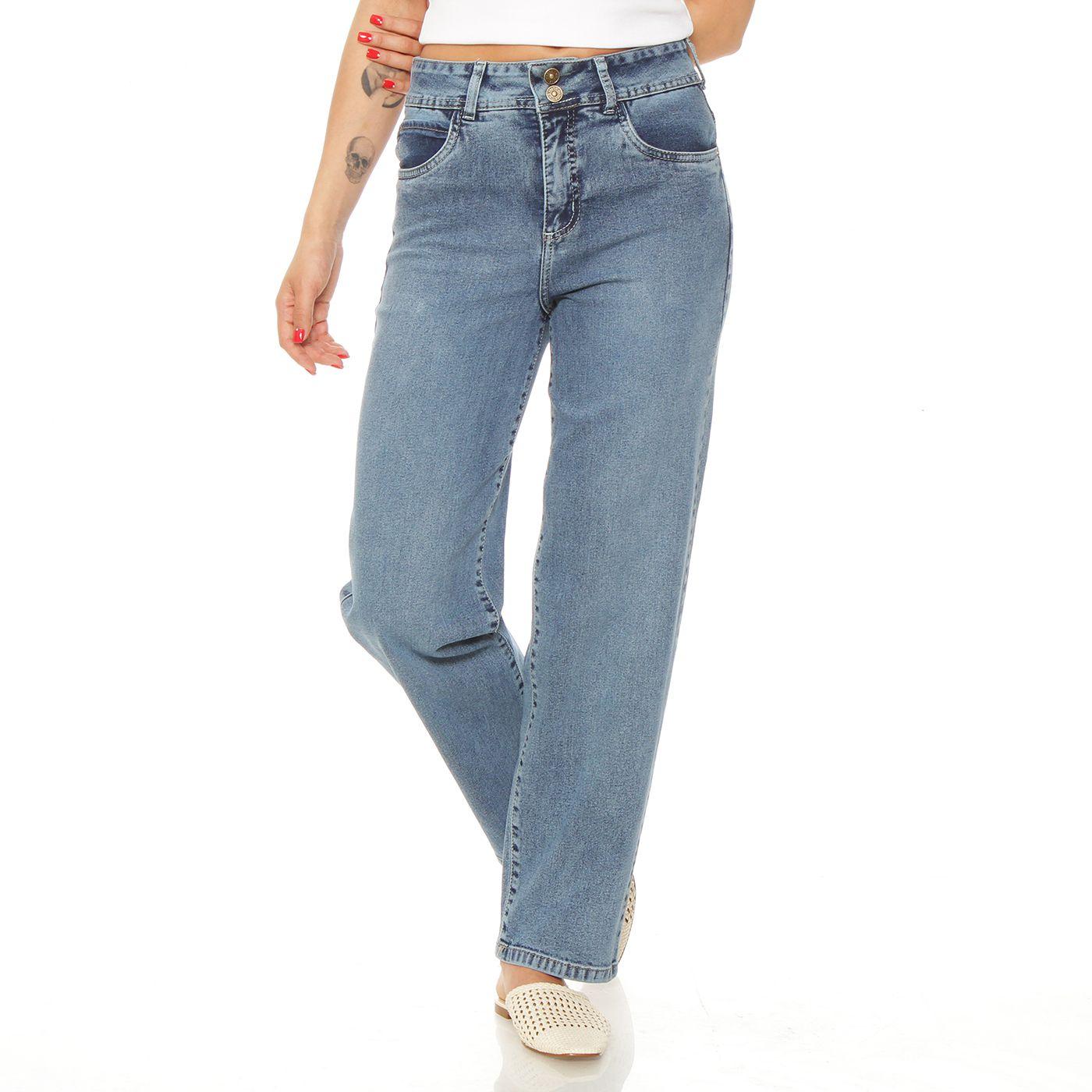 Jeans Balloon Tiro Alto Pretina Basica 1 Boton-0