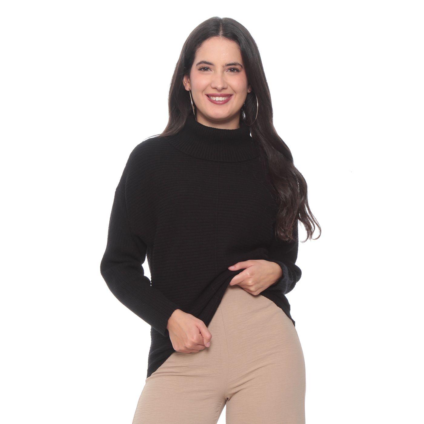 Sweater Liso Cuello Alto Manga Larga-0