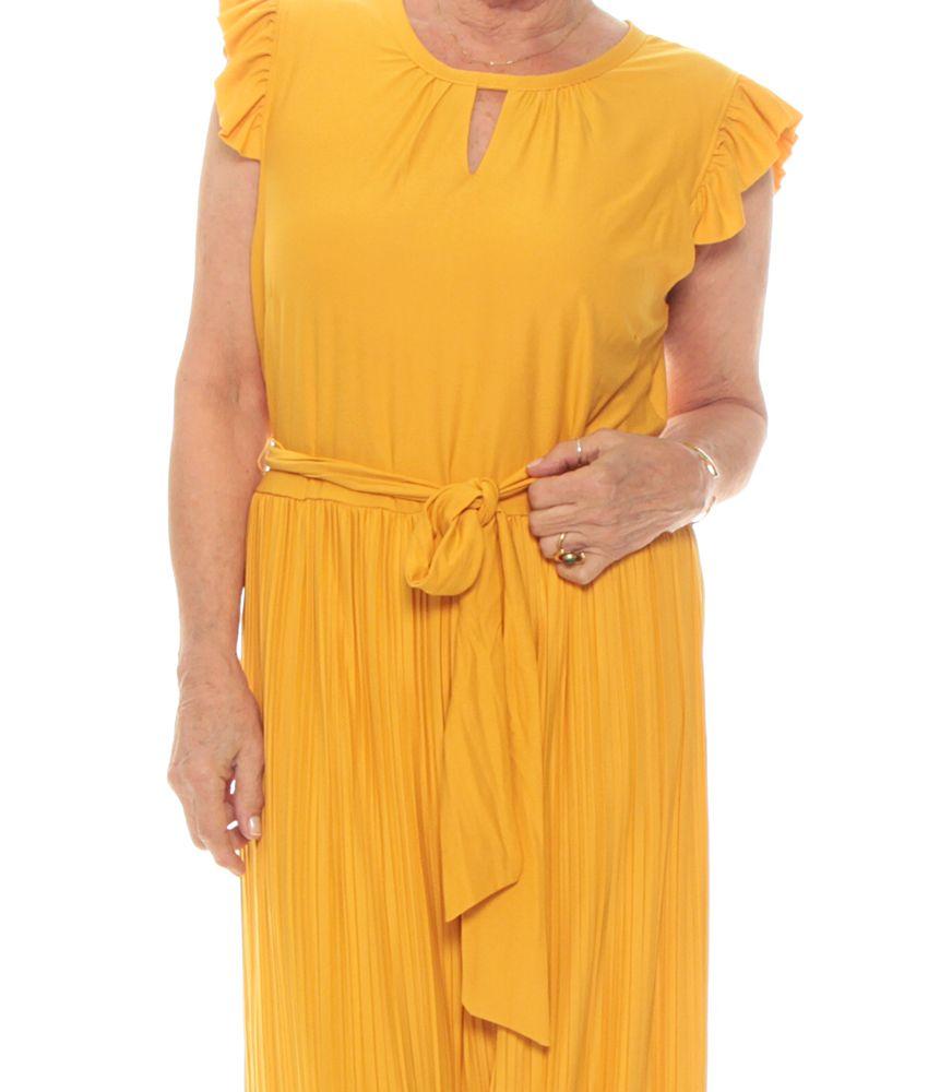 Enterito Manga Corta Escote Redondo Con Lazo En Cintura-3