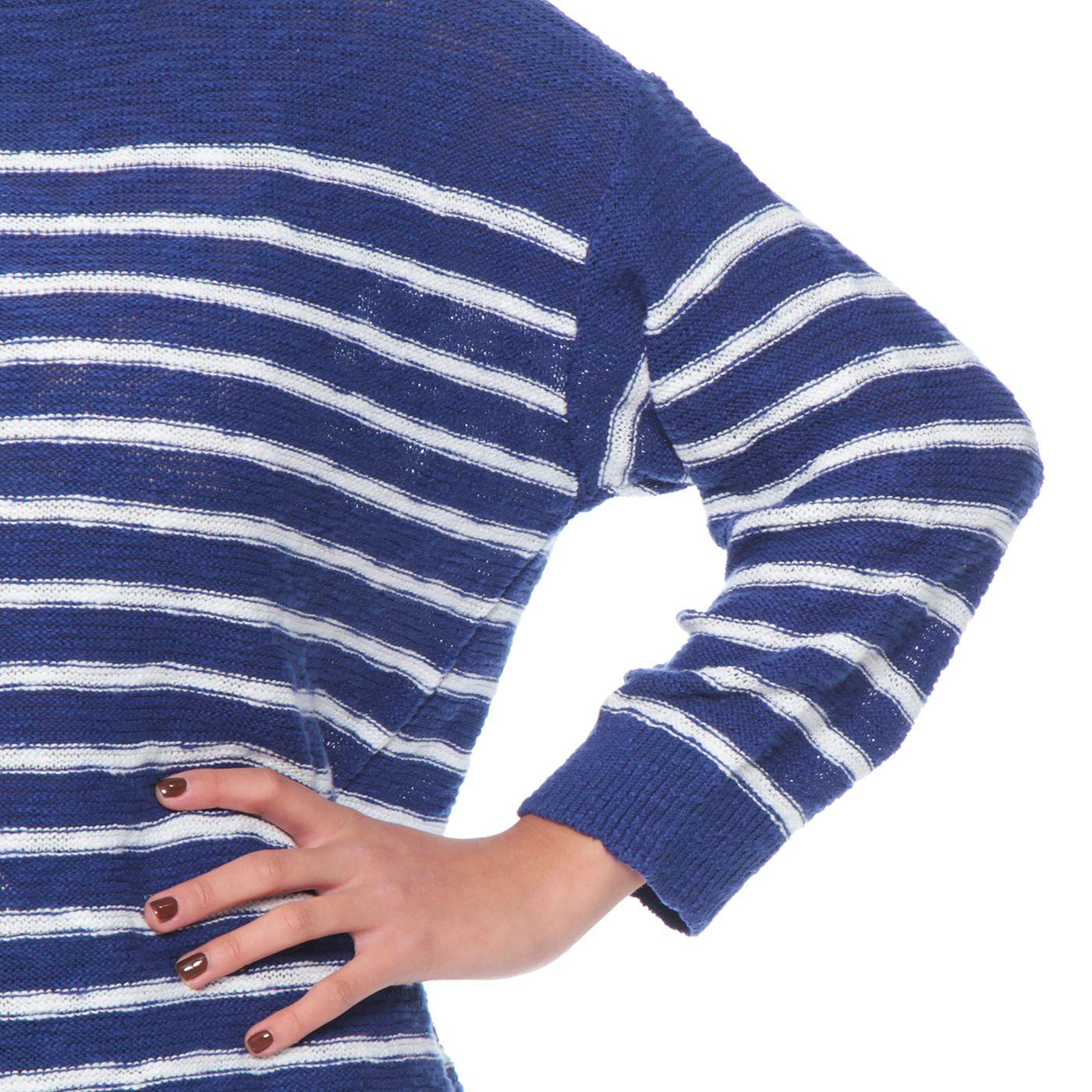 Sweater Manga Larga Listado  Escote Redondo-2