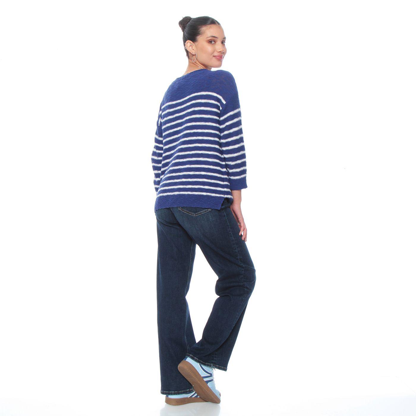 Sweater Manga Larga Listado  Escote Redondo-5
