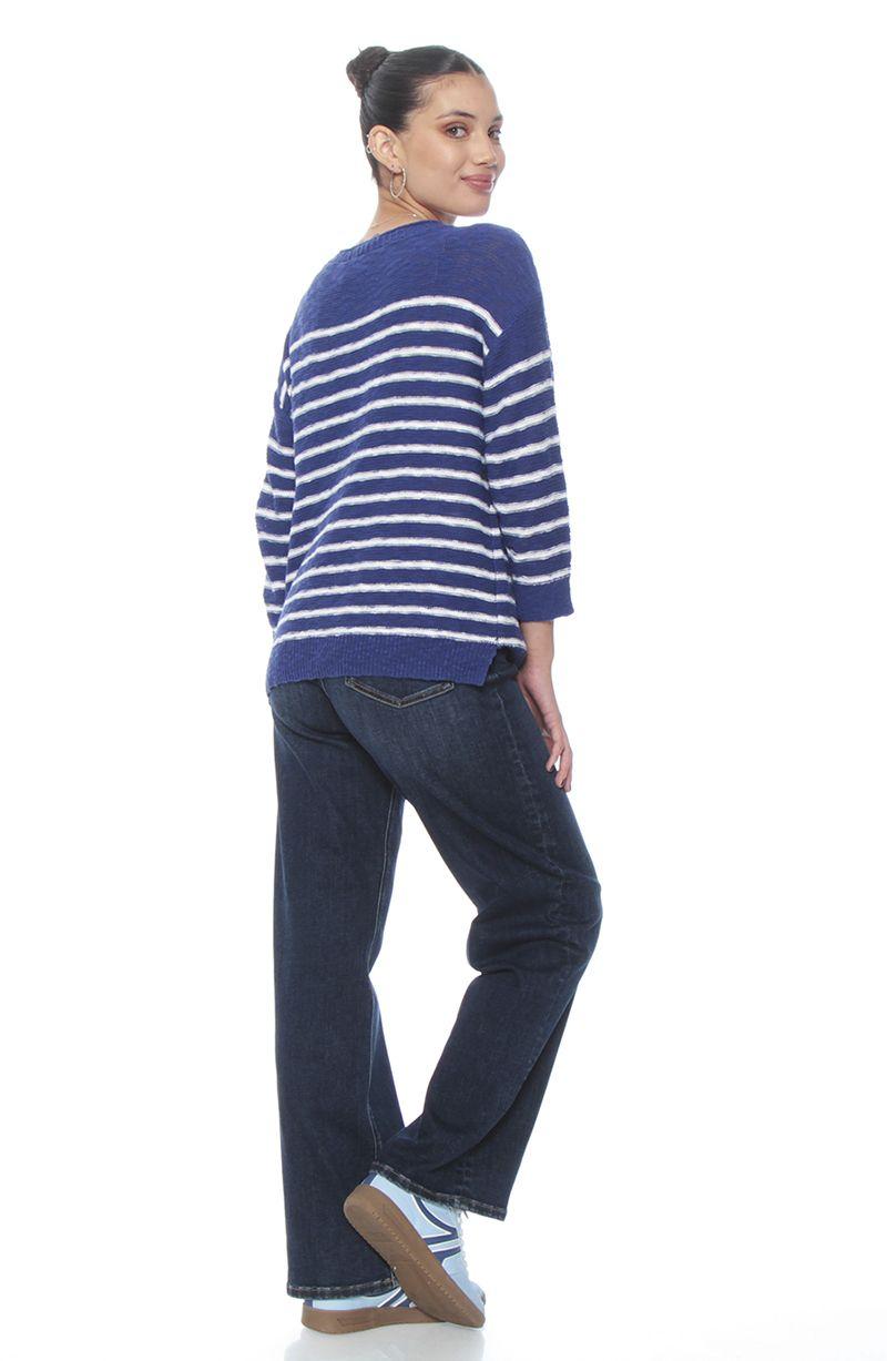 Sweater Manga Larga Listado  Escote Redondo-6