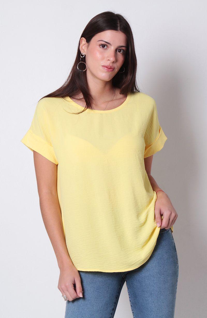 Blusa Manga Corta Escote Redondo-0