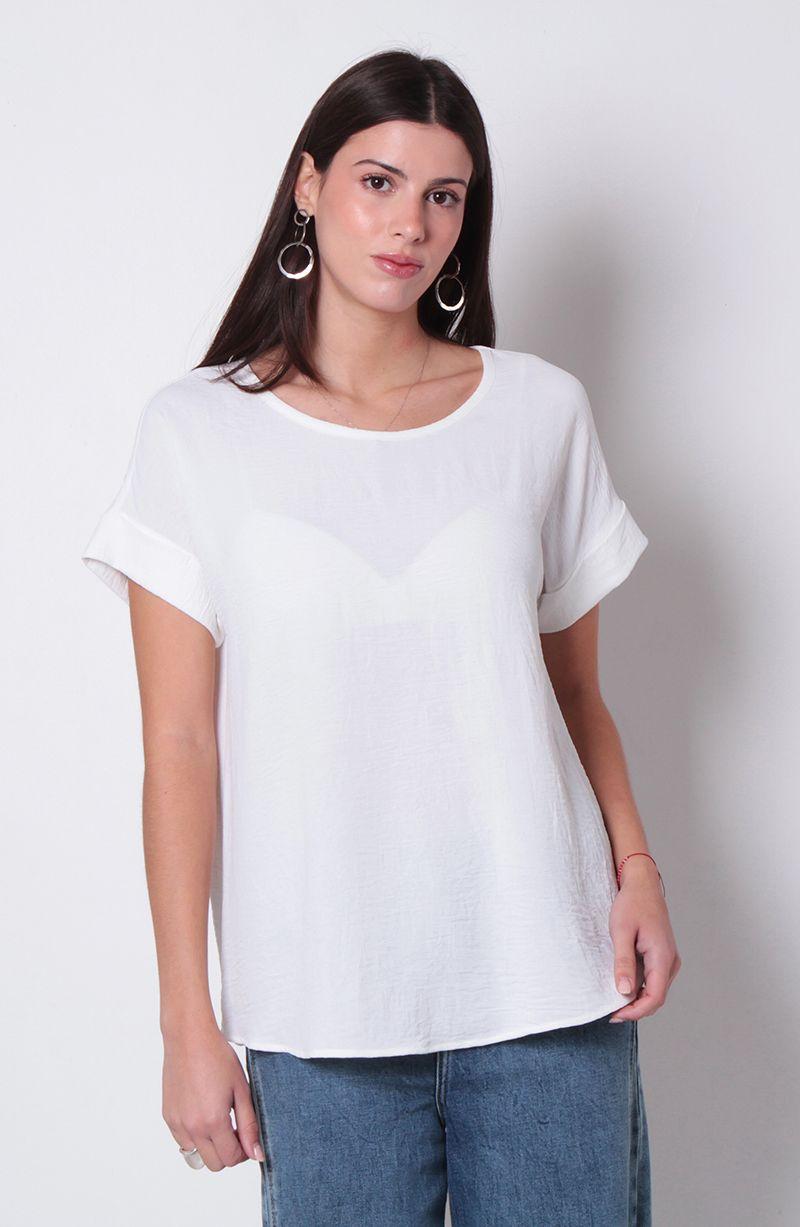 Blusa Manga Corta Escote Redondo-0