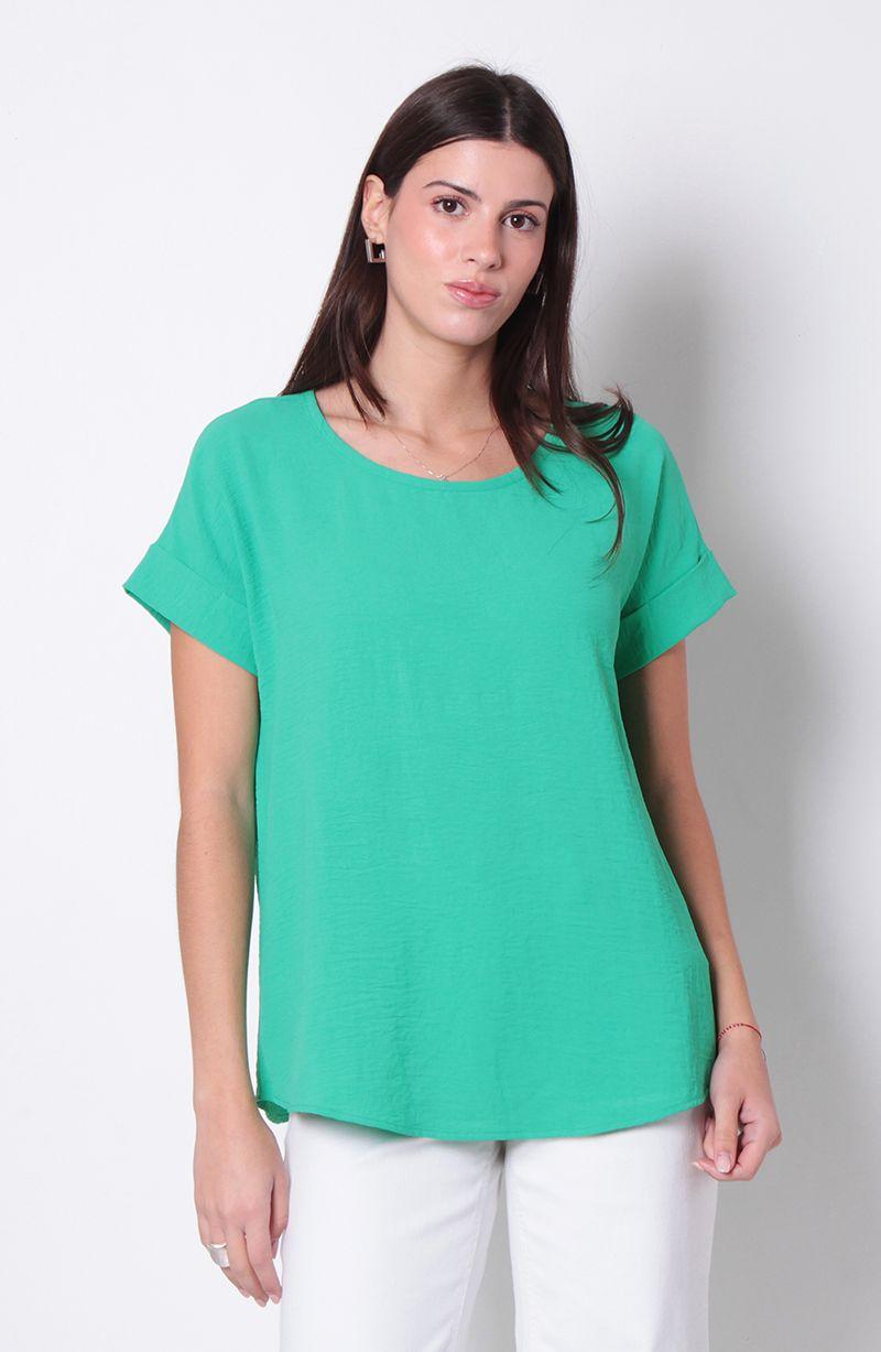 Blusa Manga Corta Escote Redondo-0