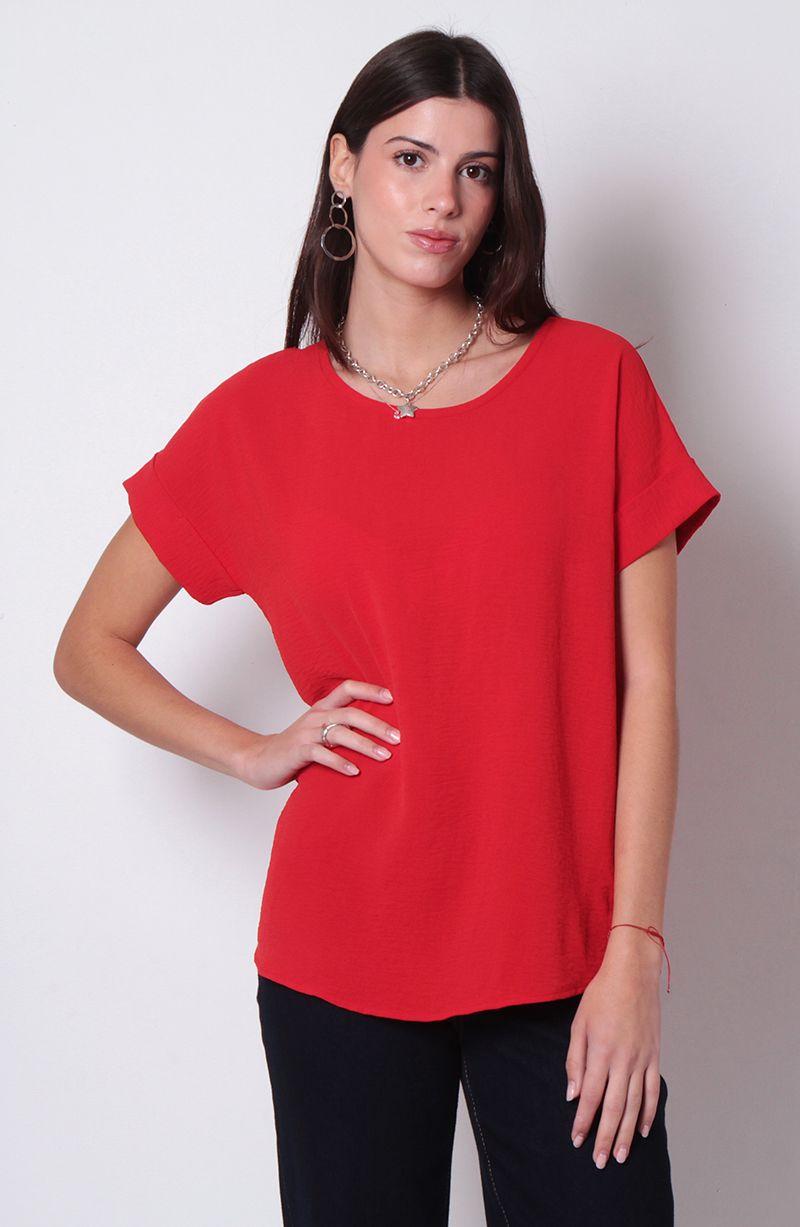 Blusa Manga Corta Escote Redondo-0