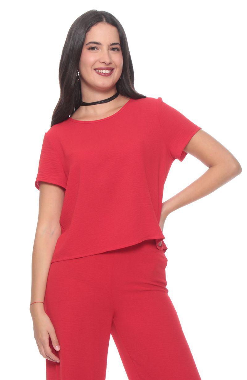 Blusa Manga Corta Escote  Redondo-0