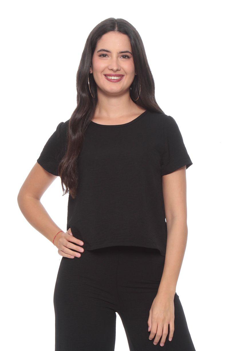 Blusa Manga Corta Escote  Redondo-0