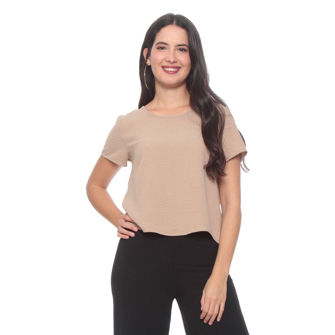 Blusa Manga Corta Escote  Redondo-1