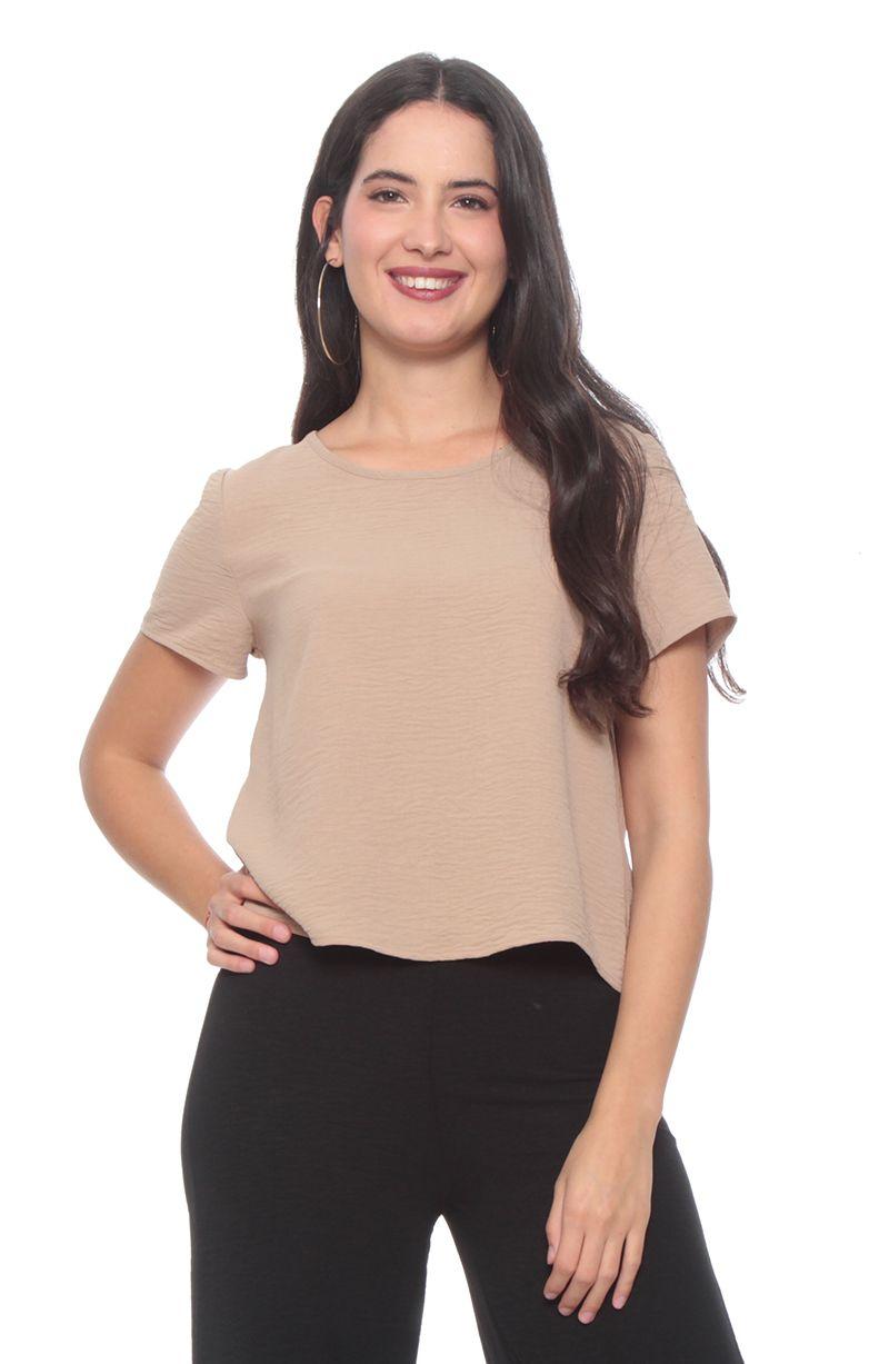 Blusa Manga Corta Escote  Redondo-0