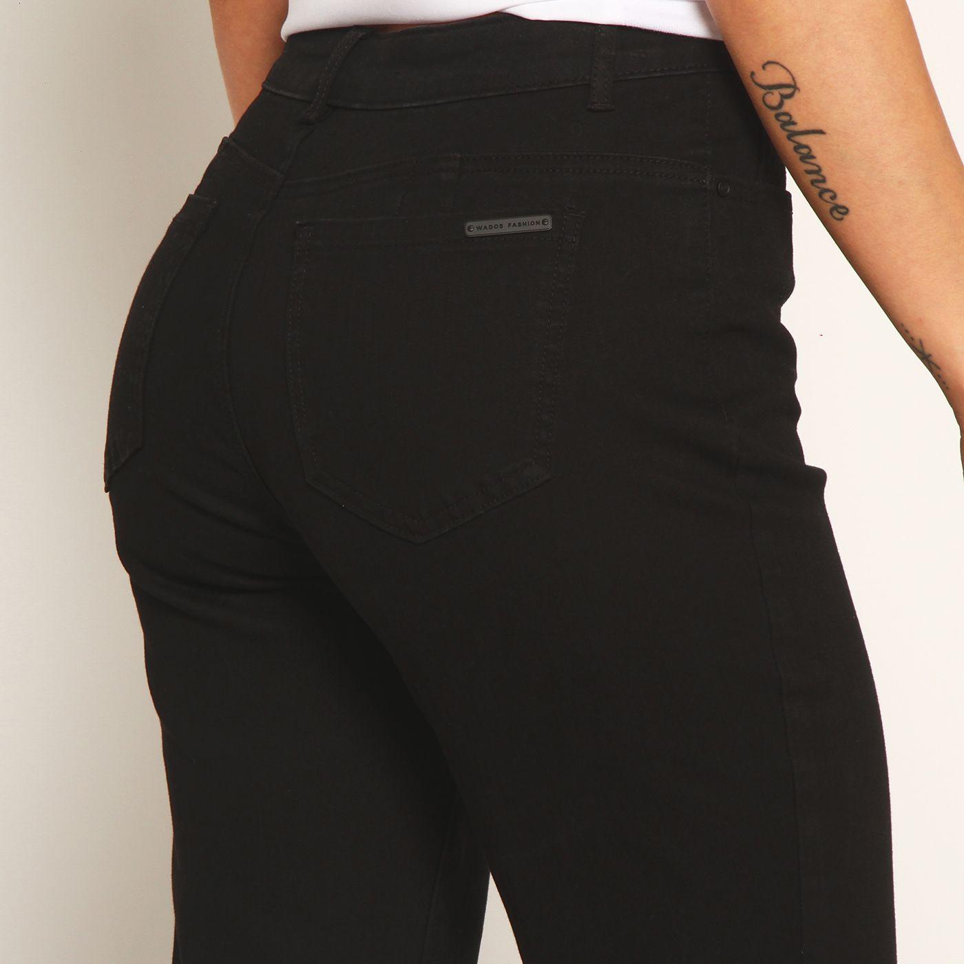 Jeans Recto Tiro Alto Push   In Push Up Pretina Basica Con Un Boton-4